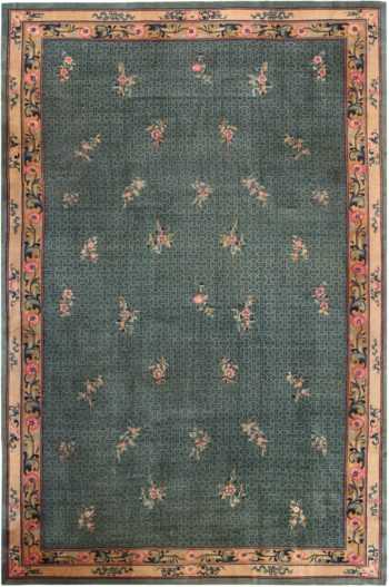 Oversized Green Background Antique Chinese Rug 70967 by Nazmiyal Antique Rugs