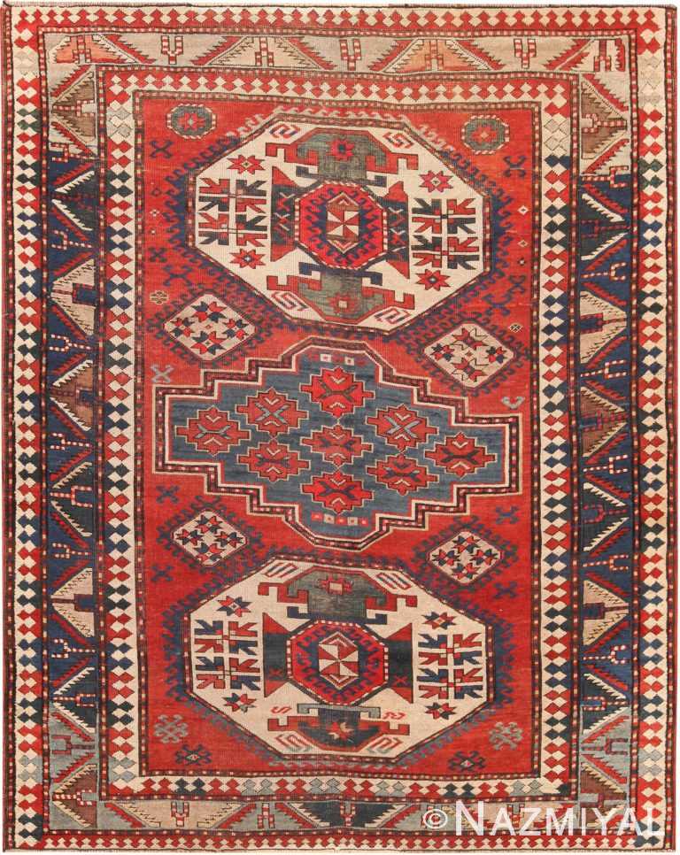 Antique Caucasian Kazak Rug 71016 by Nazmiyal Antique Rugs