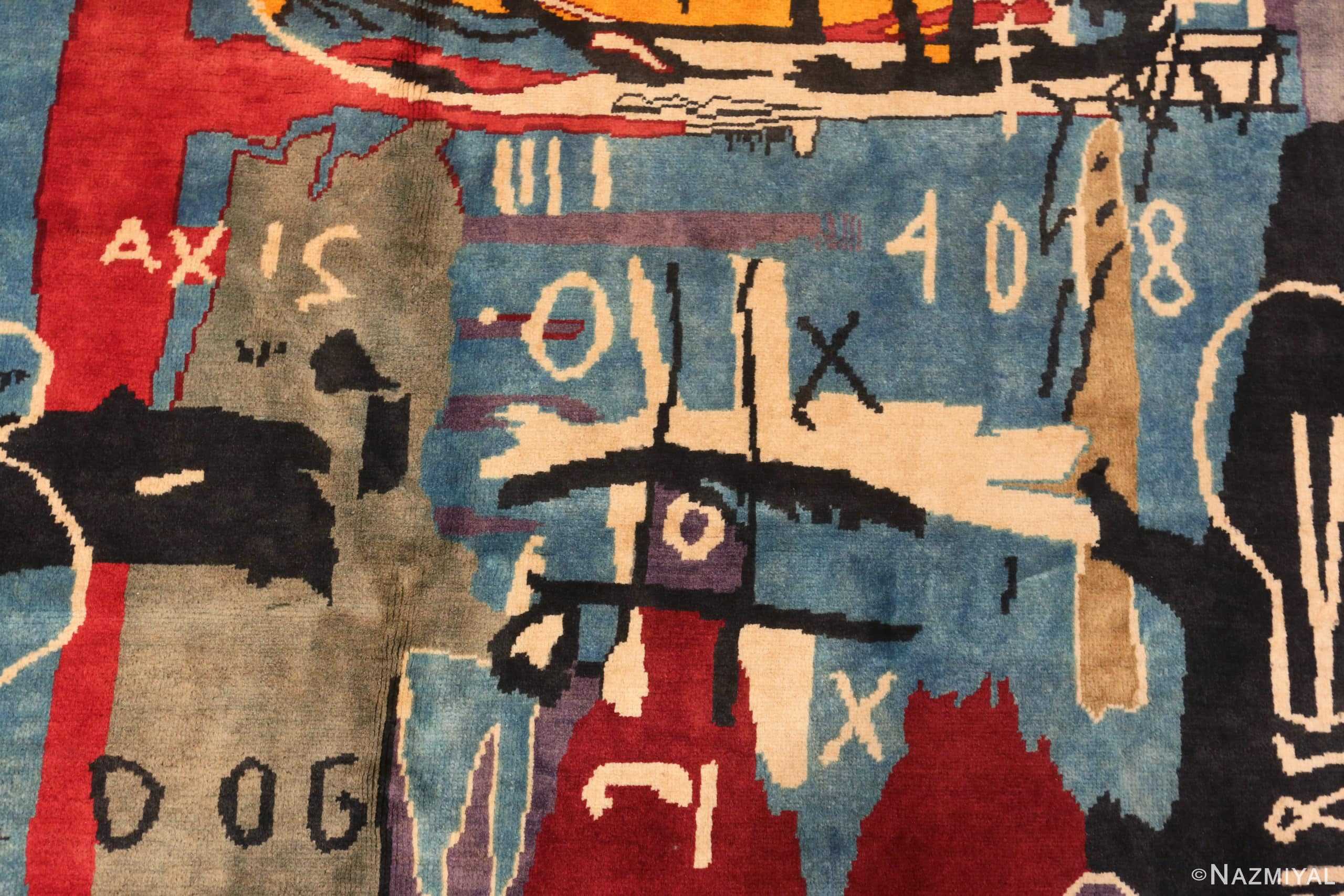 Texture Of Modern Basquiat Inspired Art Area Rug 71006 by Nazmiyal Antique Rugs