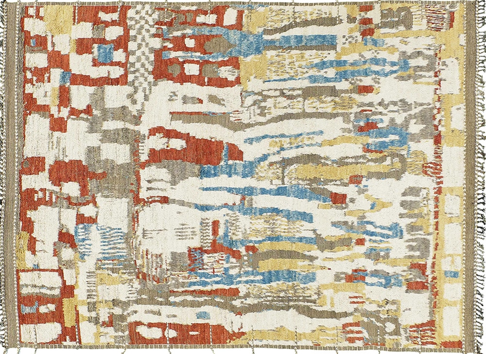 Alfombra moderna colorida de felpa Shag bohemia de Nazmiyal Antique Rugs