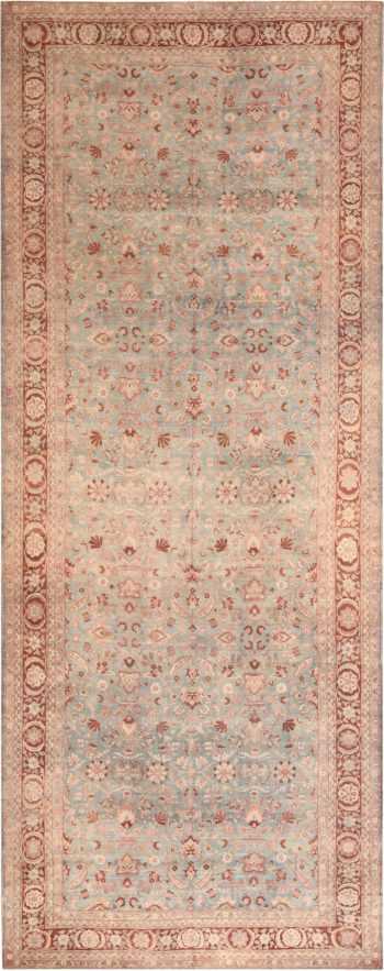 Oversized Light Blue Background Antique Persian Kerman Rug 71048 by Nazmiyal Antique Rugs