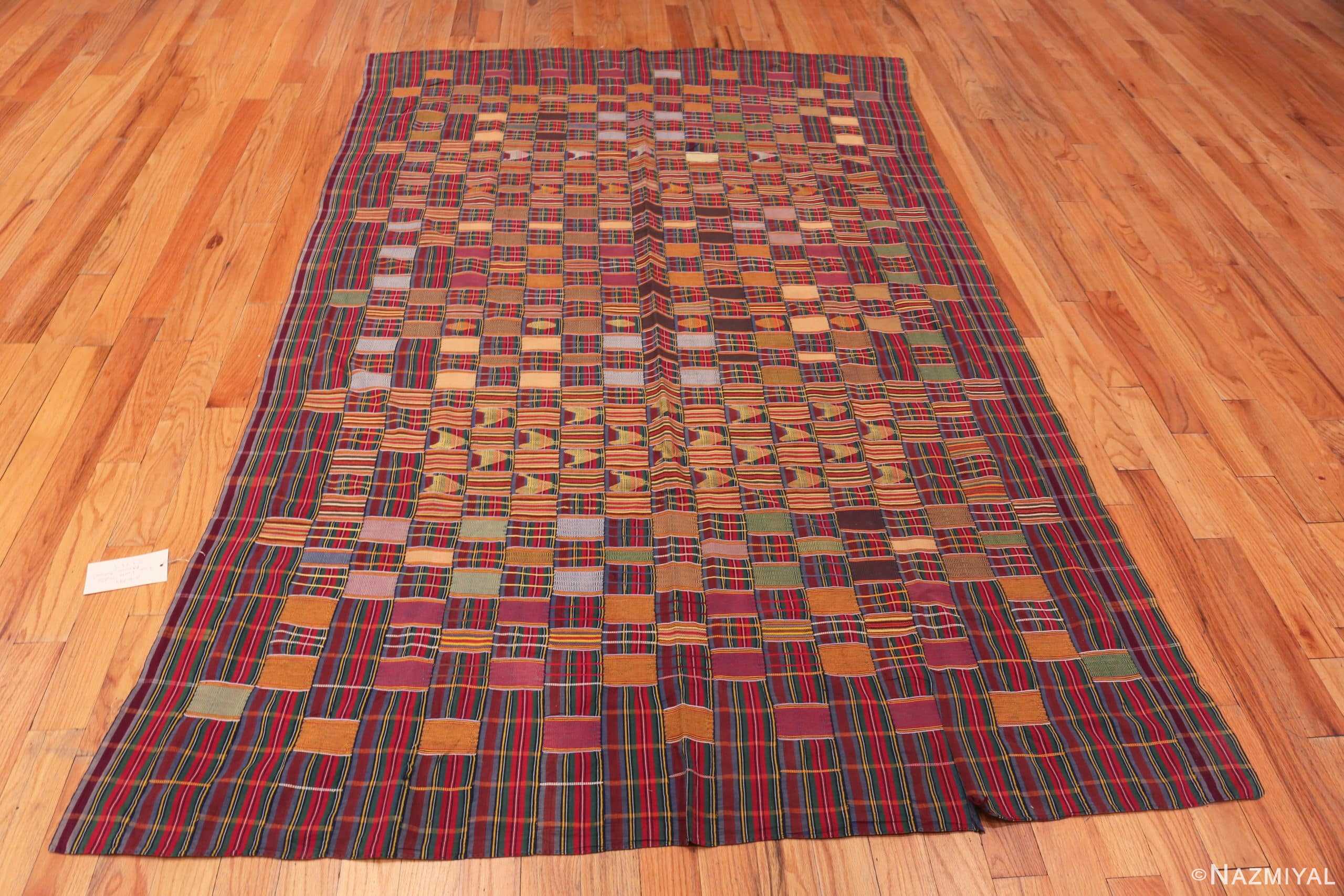 Whole View Of Antique African Ewe Kente Textile 70848 by Nazmiyal Antique Rugs