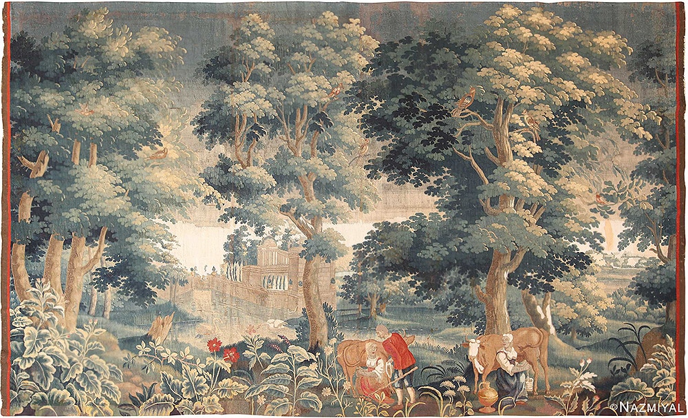 Tapisserie en laine de soie française du XVIIIe siècle par Nazmiyal Antique Rugs