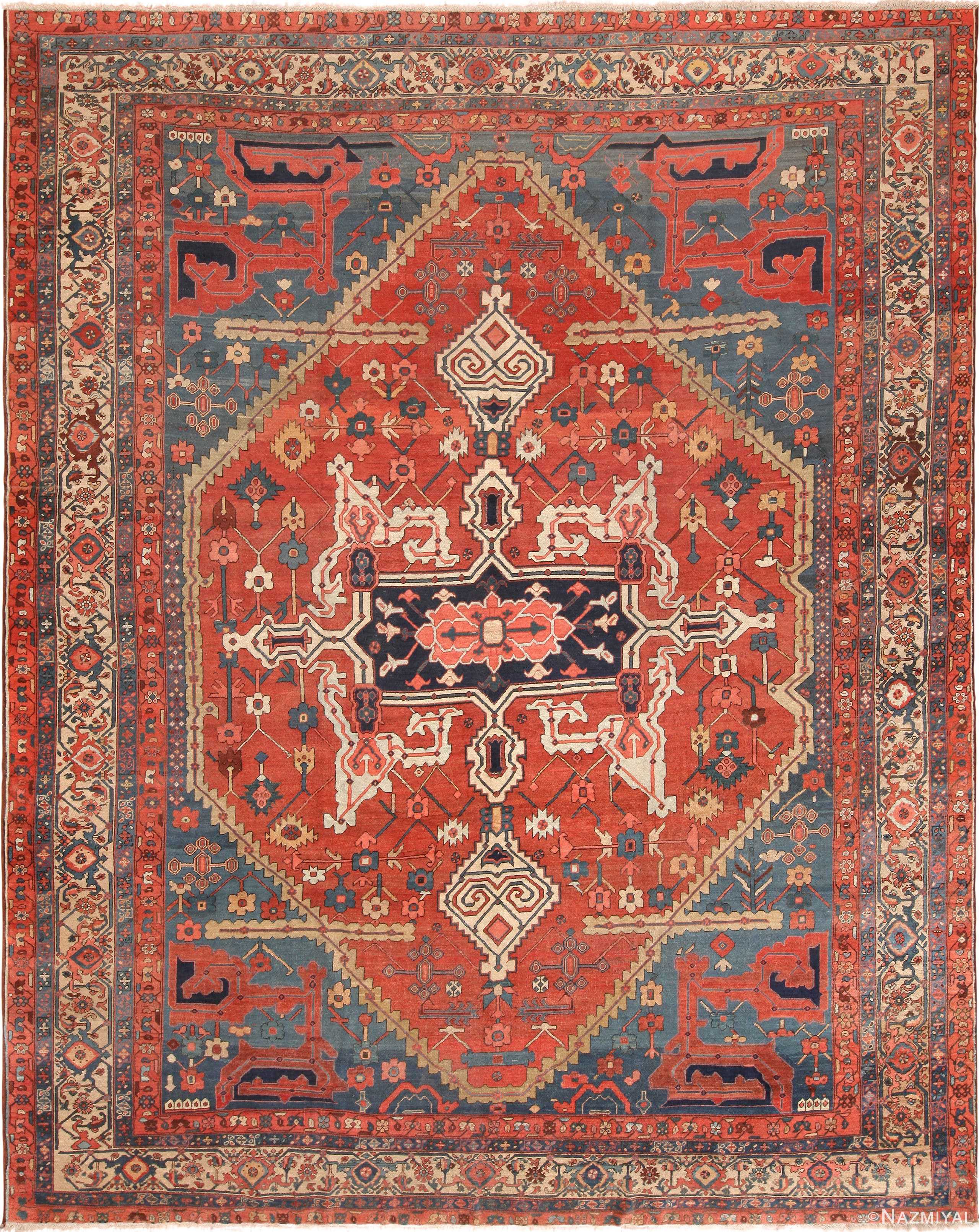 Antique Persian Serapi Area Rug 71126 by Nazmiyal Antique Rugs