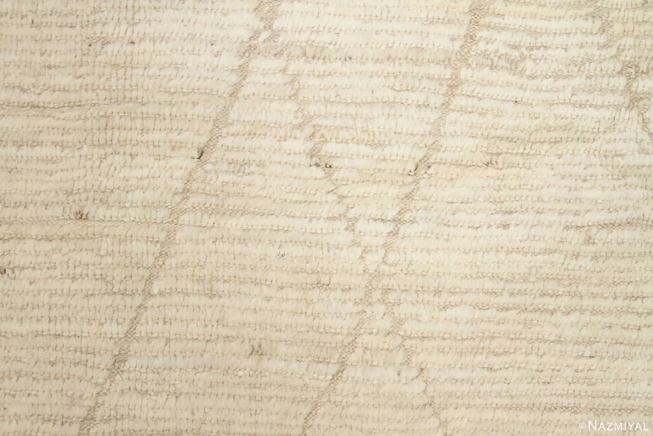Texture Of Light Ivory Geometric Modern Distressed 60883 by Nazmiyal Antique Rugs
