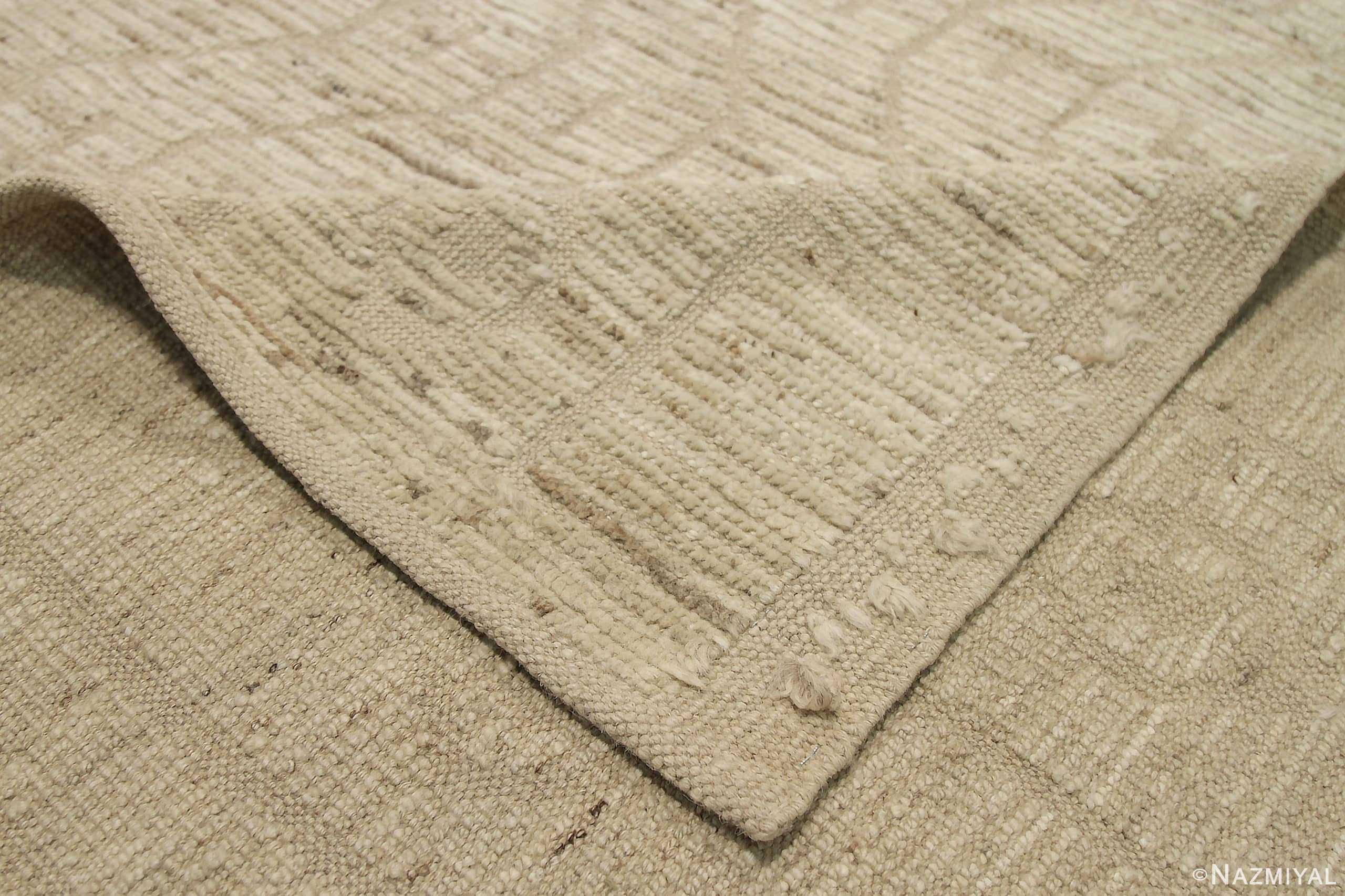 Weave Of Beige Geometric Modern Distressed 60874 by Nazmiyal Antique Rugs