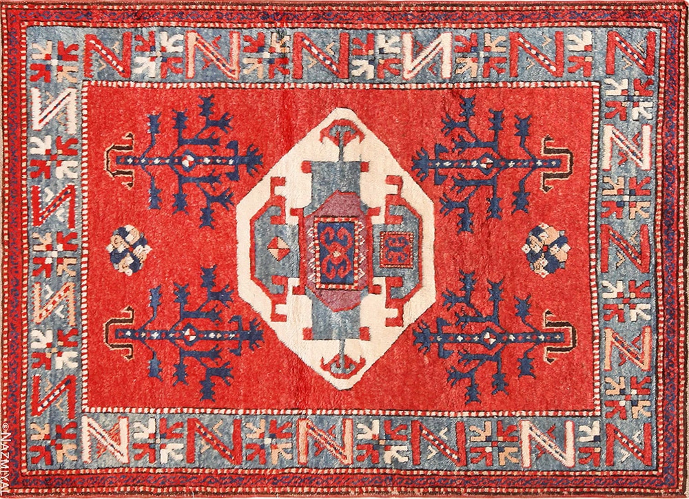 Antique Tribal Caucasian Kazak Lori Pambak Rug by Nazmiyal Antique Rugs