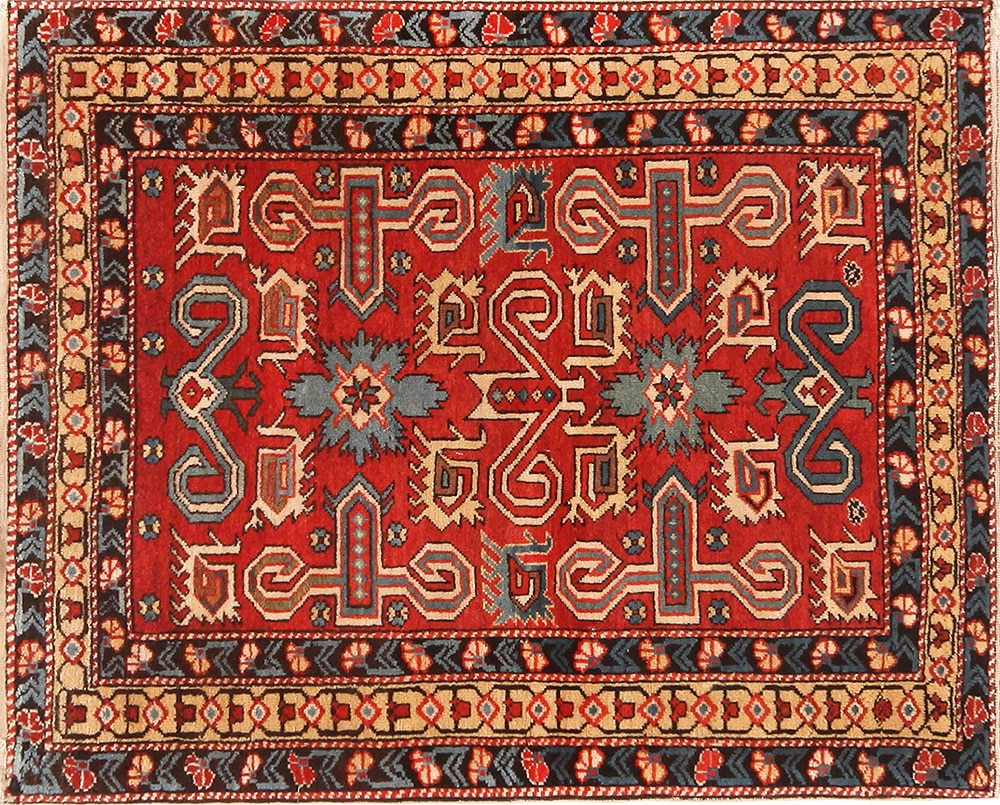 Small Antique Caucasian Shirvan Perpedil Rug by Nazmiyal Antique Rugs