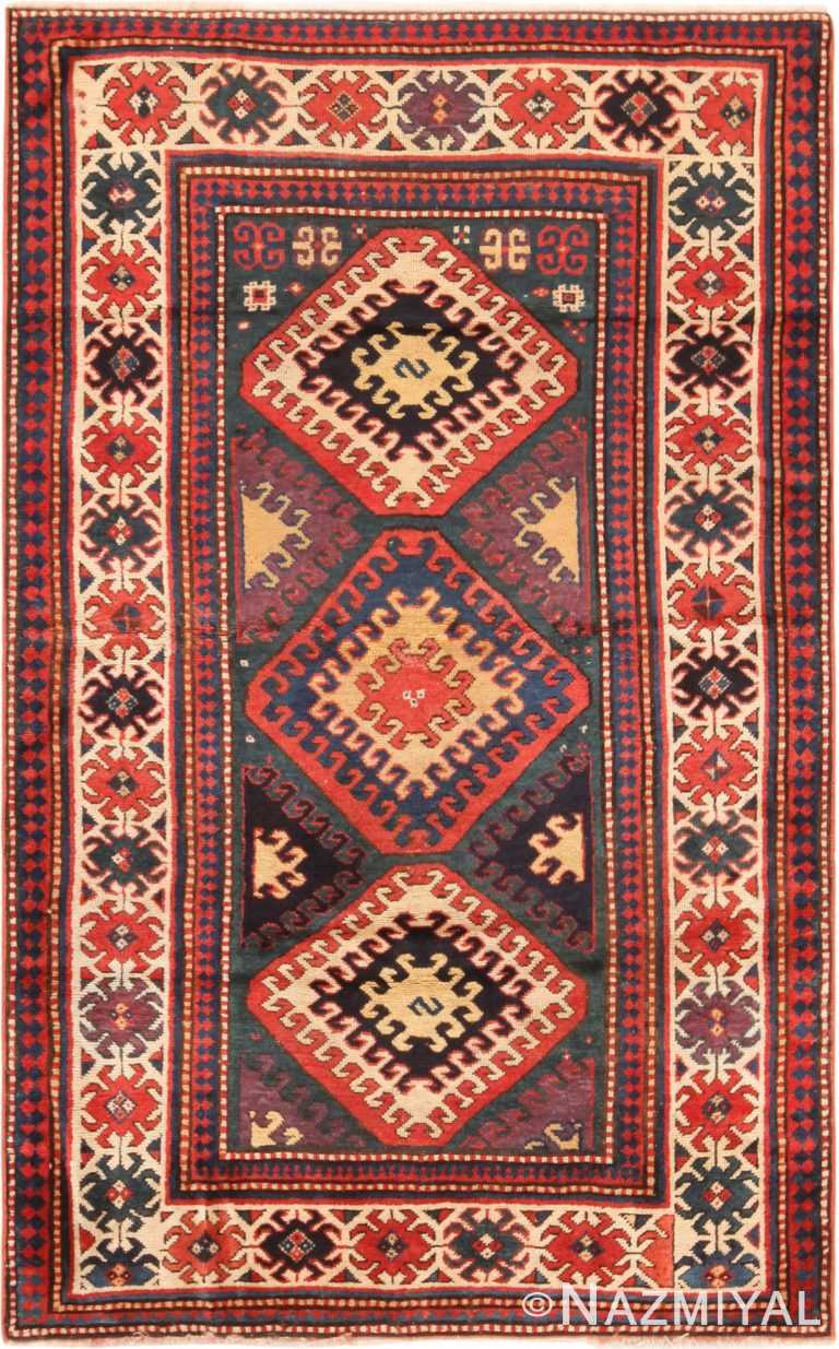 Antique Caucasian Borchalou Kazak Tribal Rug 71164 by Nazmiyal Antique Rug