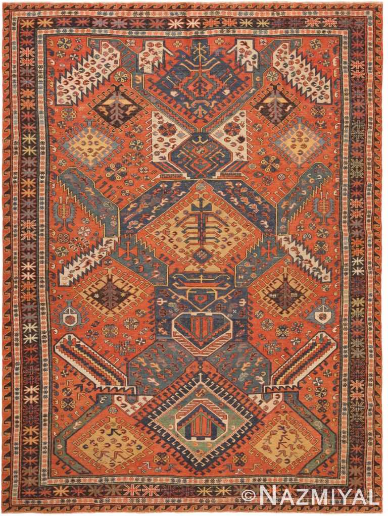Antique Caucasian Soumak Rug 71154 by Nazmiyal Antique Rugs