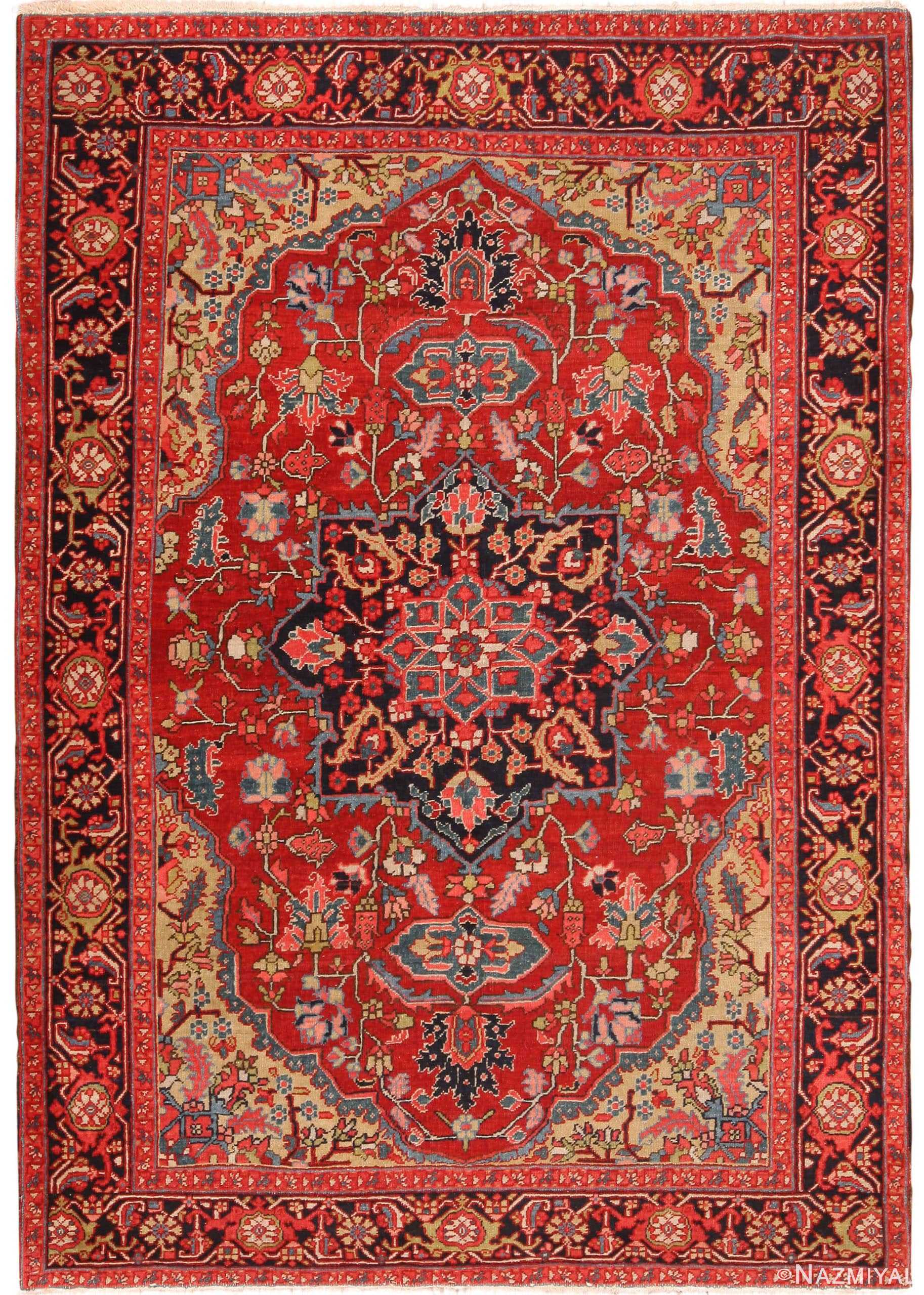 Marvelous Antique Persian Heriz Rug 71141 by Nazmiyal Antique Rugs