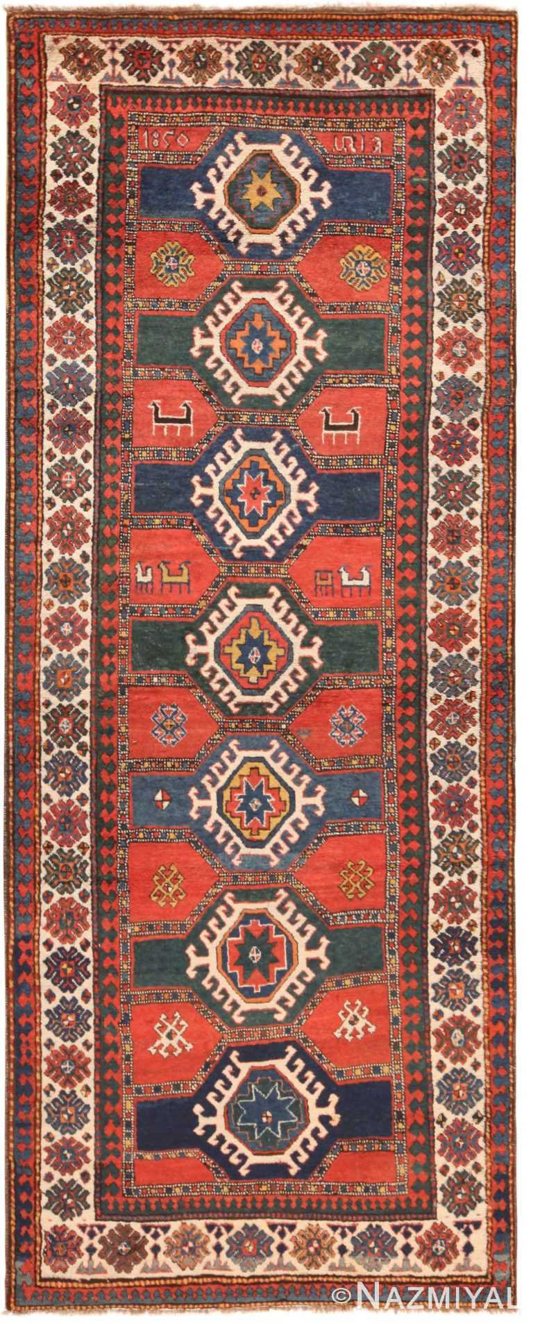 Superb Antique Caucasian Kazak Runner 71160 by Nazmiyal Antique Rugs