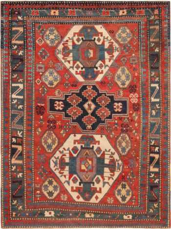 Marvelous Antique Caucasian Kazak Rug 71187 by Nazmiyal Antique Rugs