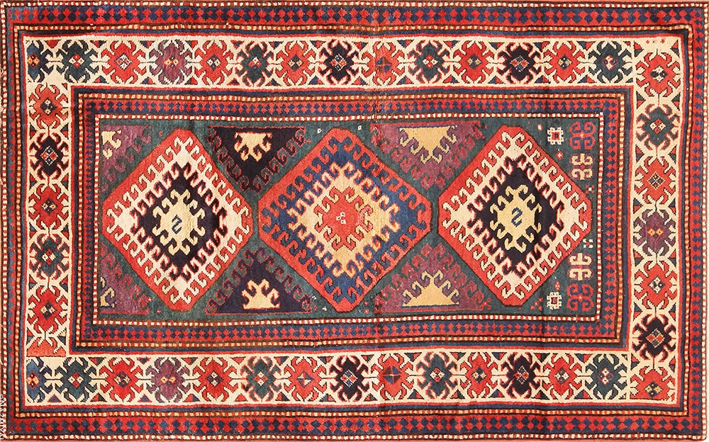 Tribal Antique Caucasian Borchalou Kazak Rug by Nazmiyal Antique Rugs