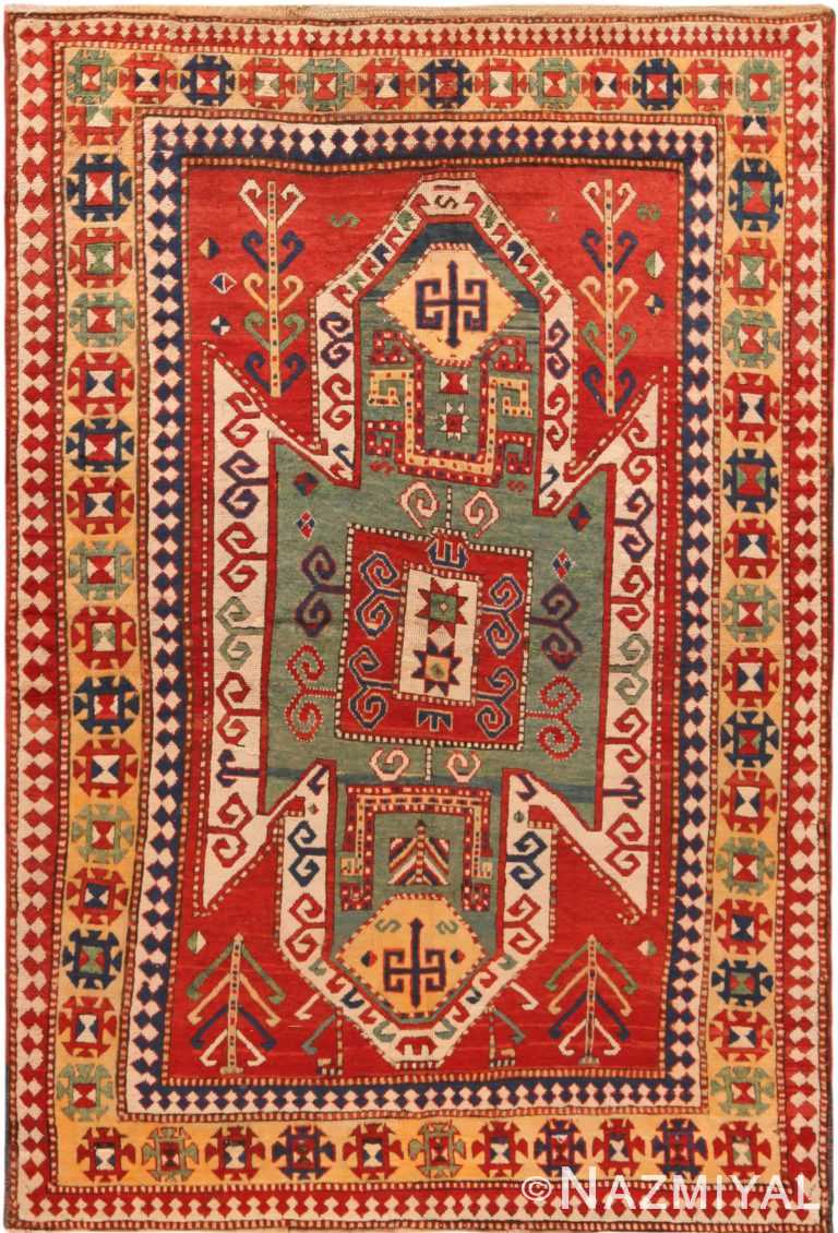Impressive Antique Caucasian Kazak Sevan Rug 71155 by Nazmiyal Antique Rugs
