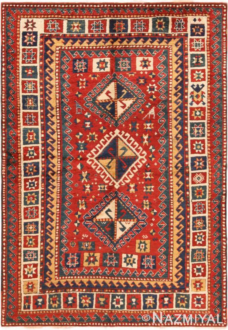 Striking Antique Caucasian Borchalou Kazak Rug 71156 by Nazmiyal Antique Rugs