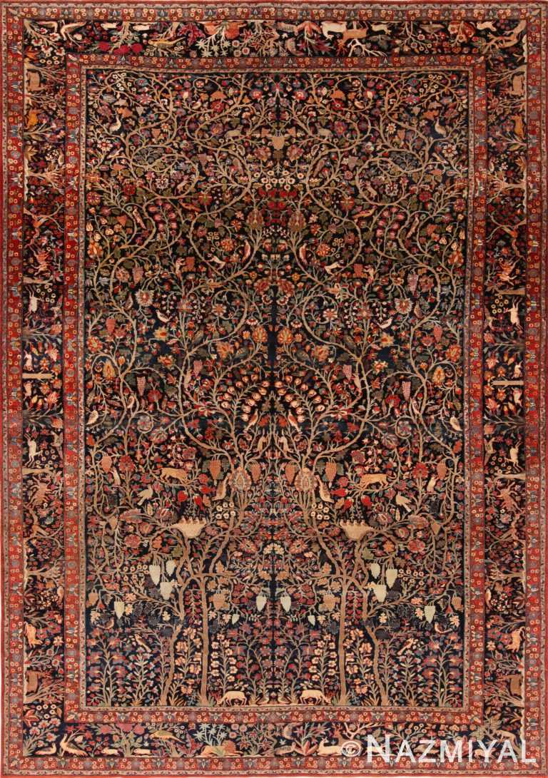 Antique Persian Mohtasham Kashan Rug 71299 by Nazmiyal Antique Rugs