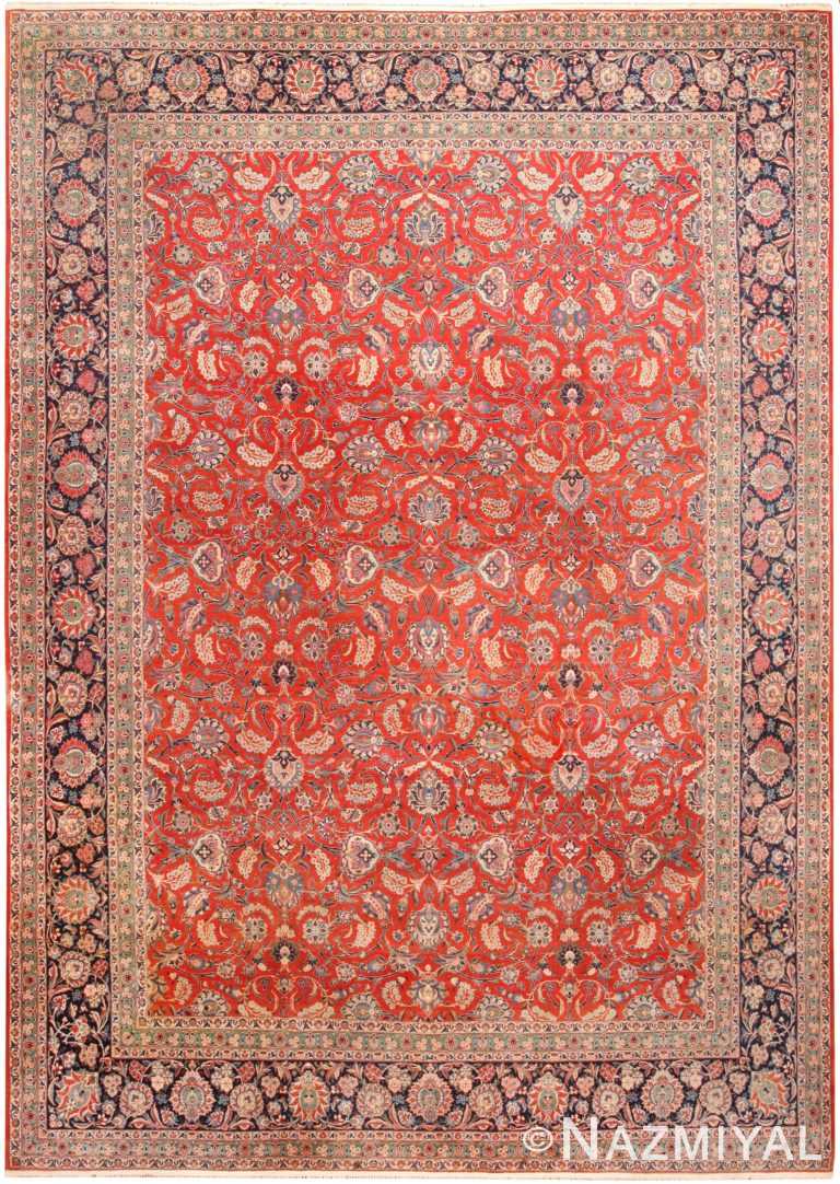 Large Antique Persian Kashan Dabir Rug 70970 by Nazmiyal Antique Rugs