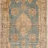 Gallery Size Blue Background Antique Persian Kerman Rug 71336 by Nazmiyal Antique Rugs