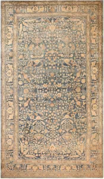 Oversized Light Blue Antique Persian Khorassan Area Rug 71337 by Nazmiyal Antique Rugs