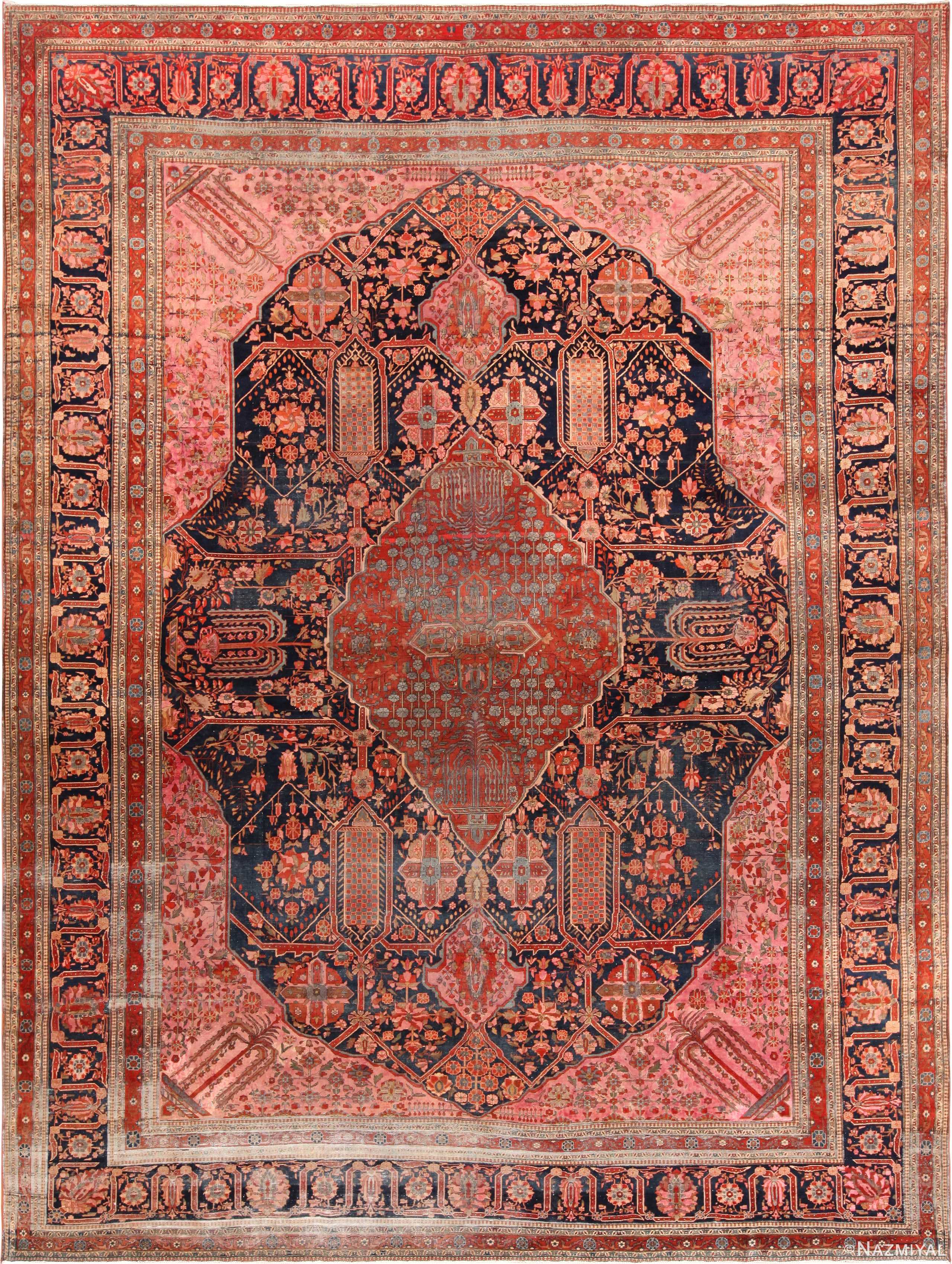 Antique Persian Mohtasham Kashan Rug 71111 by Nazmiyal Antique Rugs