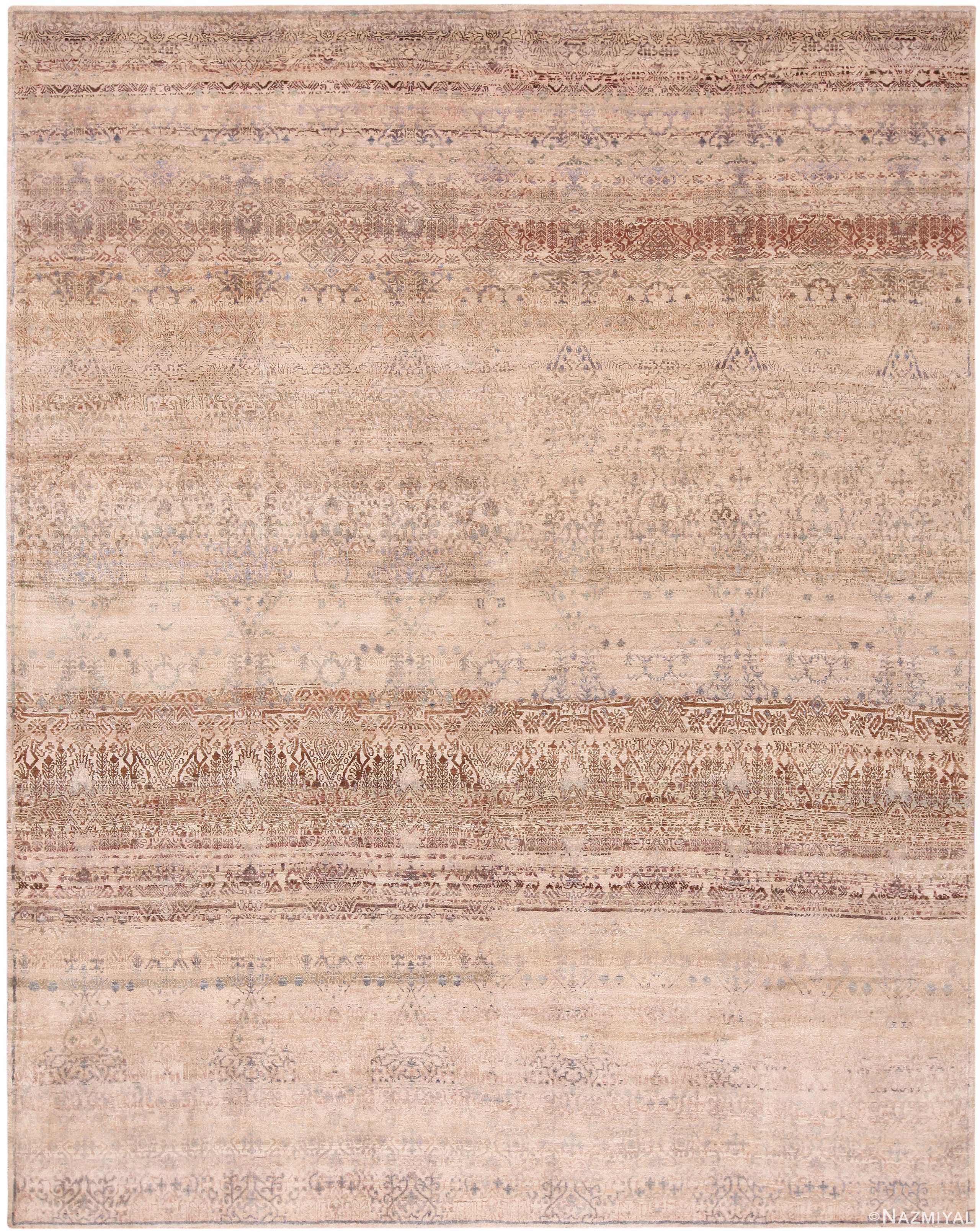 Contemporary Oriental Silk And Wool Area Rug 60958 by Nazmiyal Antique Rugs