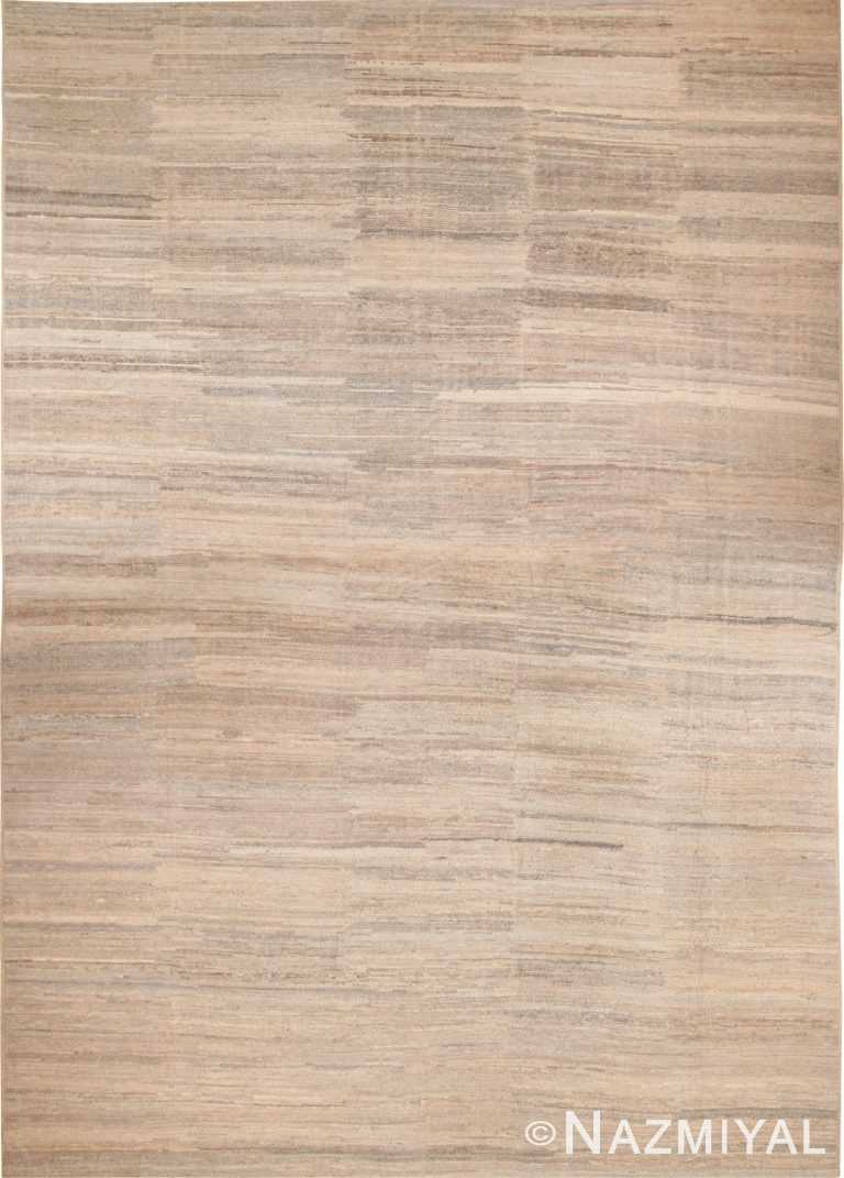 Oversized Beige Modern Distressed Rug 60956 by Nazmiyal Antique Rugs