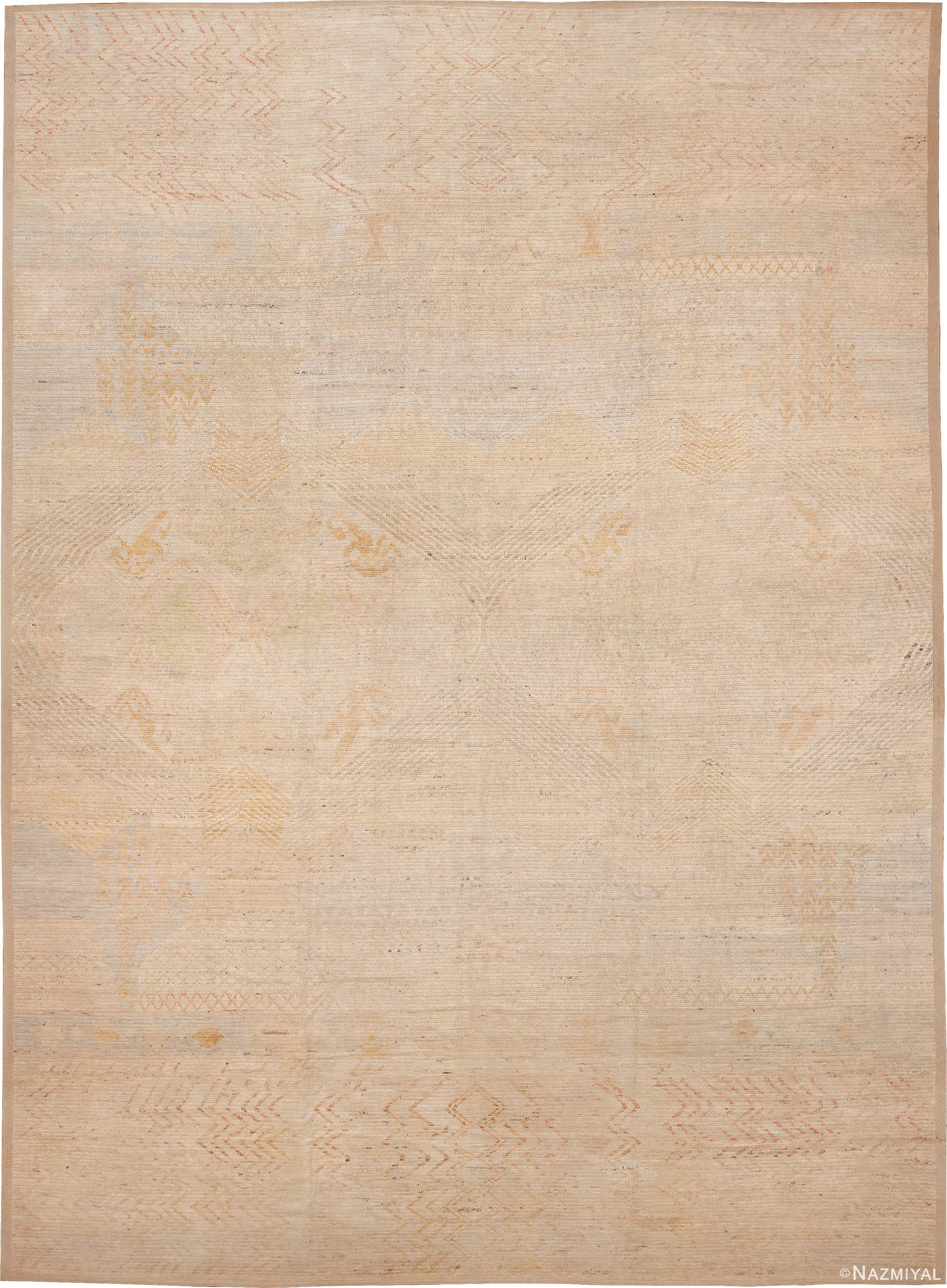 Oversized Decorative Contemporary Distressed Area Rug 60944 by Nazmiyal Antique Rugs
