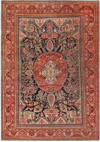 Antique Persian Sarouk Farahan Area Rug 71378 by Nazmiyal Antique Rugs