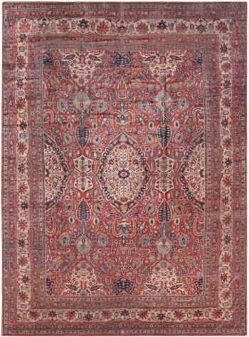 Fine Antique Persian Silk Heriz Carpet 47239 by Nazmiyal Antique Rugs