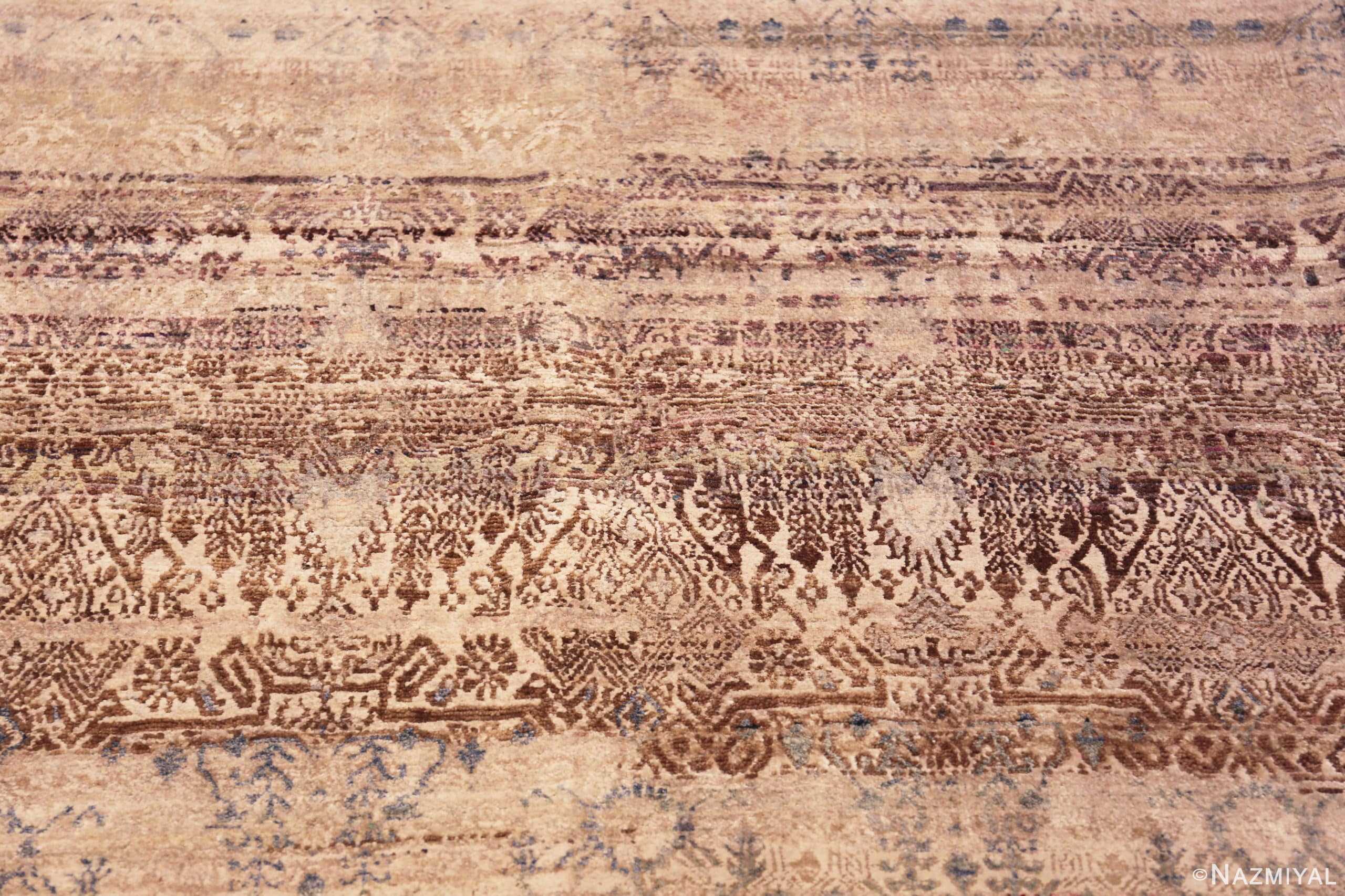 Close Up Of Contemporary Oriental Silk And Wool Area Rug 60958 by Nazmiyal Antique Rugs