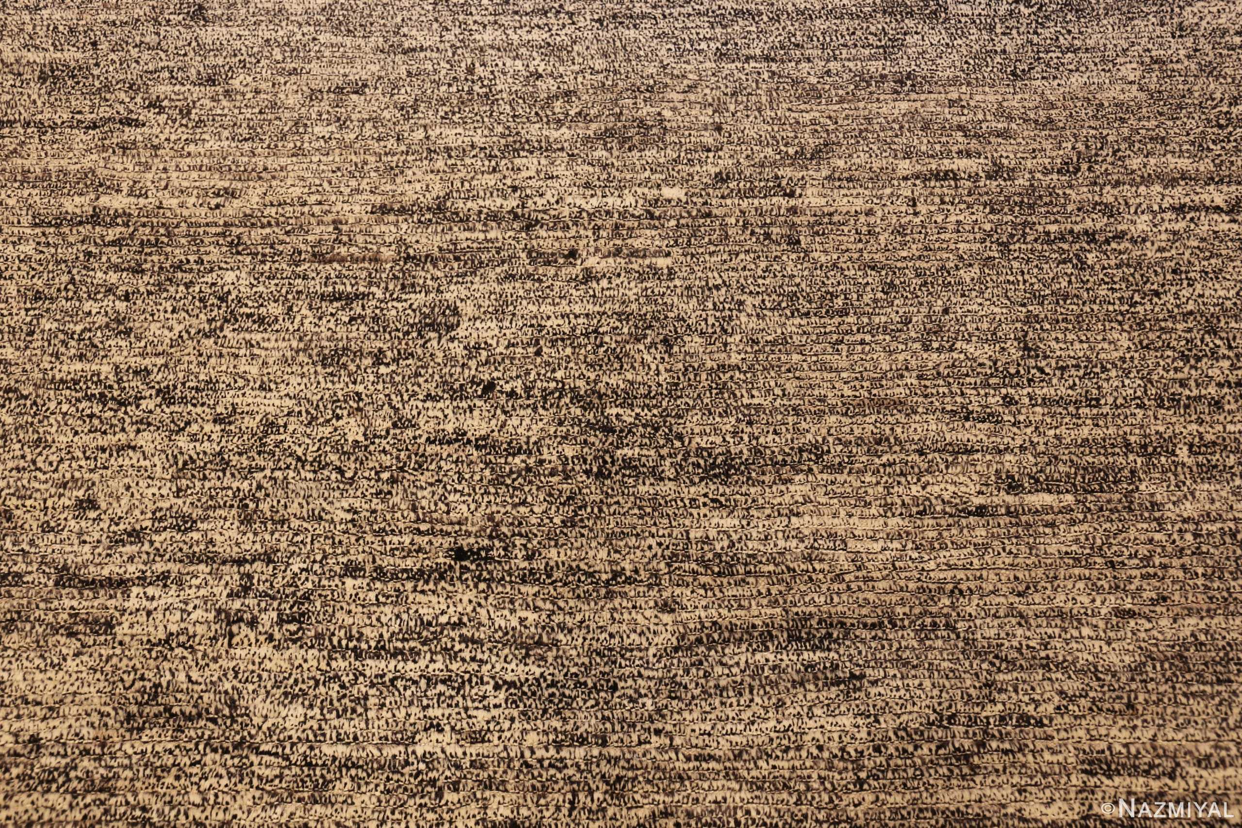 Close Up Of Textured Beige Modern Distressed Rug 60954 by Nazmiyal Antique Rugs