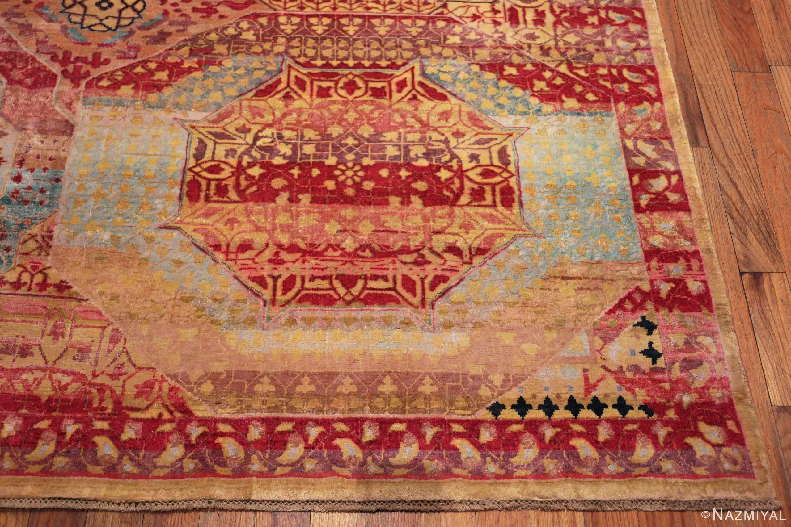 Corner Of Oriental Design Modern Silk Area Rug 60967 by Nazmiyal Antique Rugs