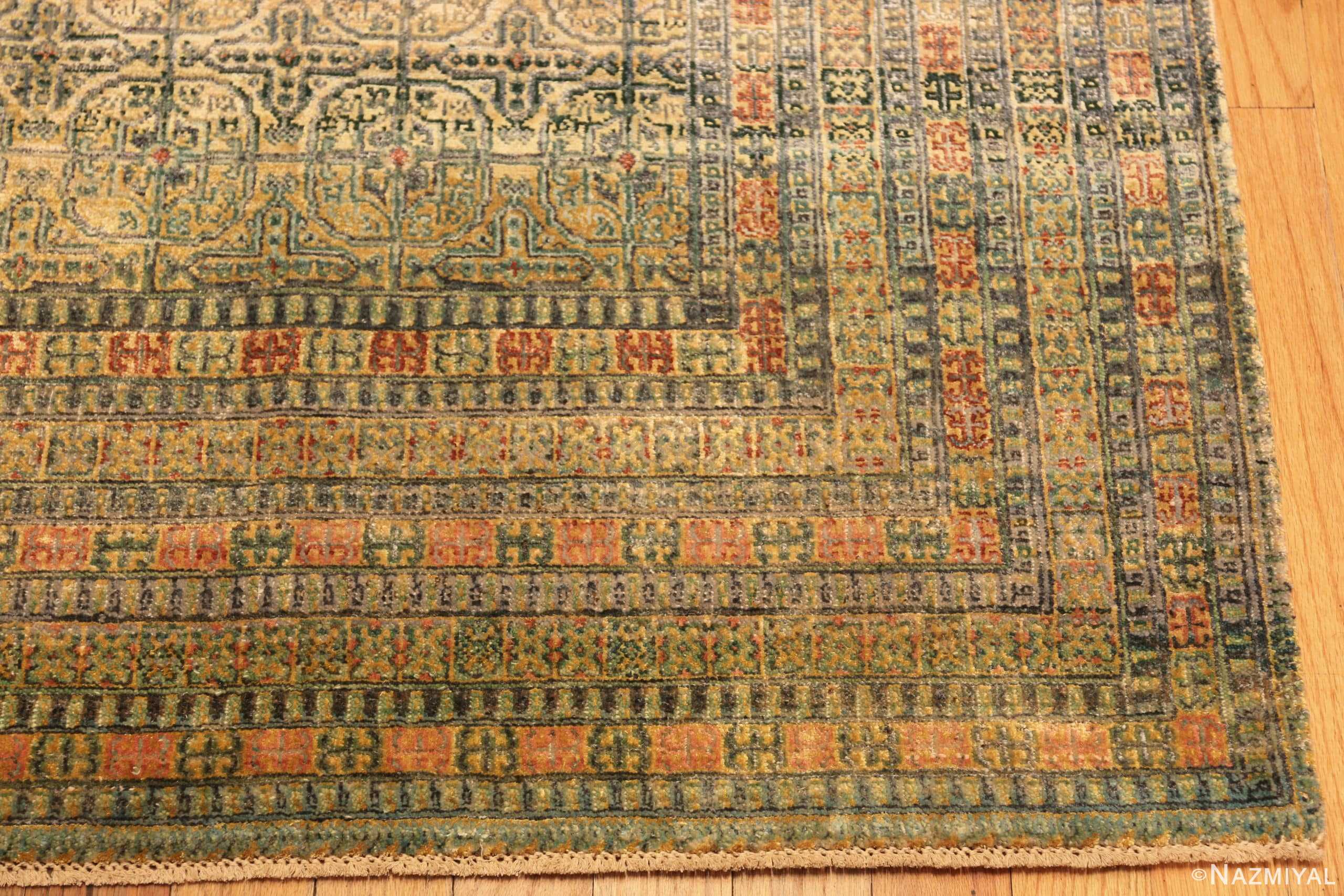 Detail Of Geometric Modern Silk Rug 60966 by Nazmiyal Antique Rugs