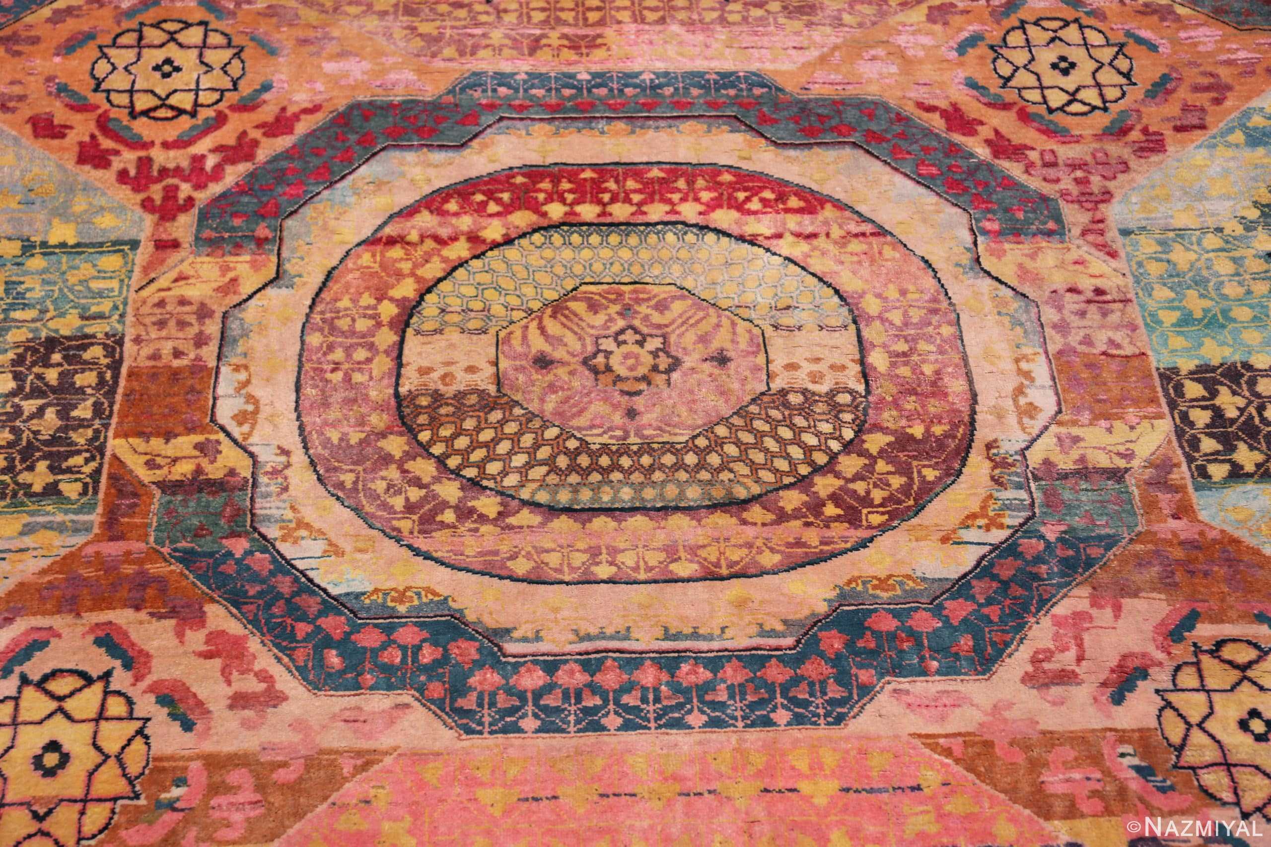 Detail Of Oriental Design Modern Silk Area Rug 60967 by Nazmiyal Antique Rugs