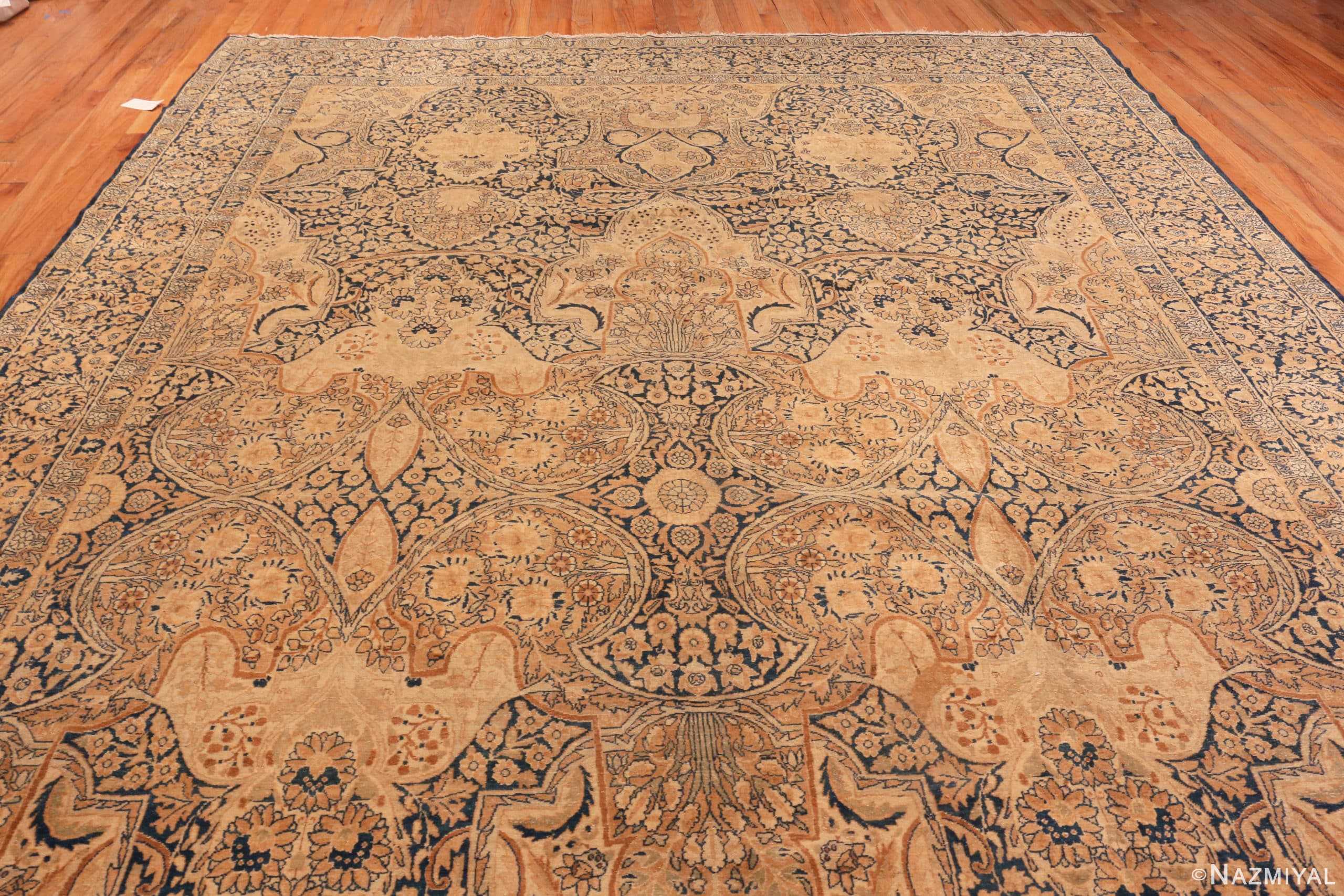 Detail View Of View Of Large Decorative Antique Persian Kerman Rug 71332 by Nazmiyal Antique Rugs