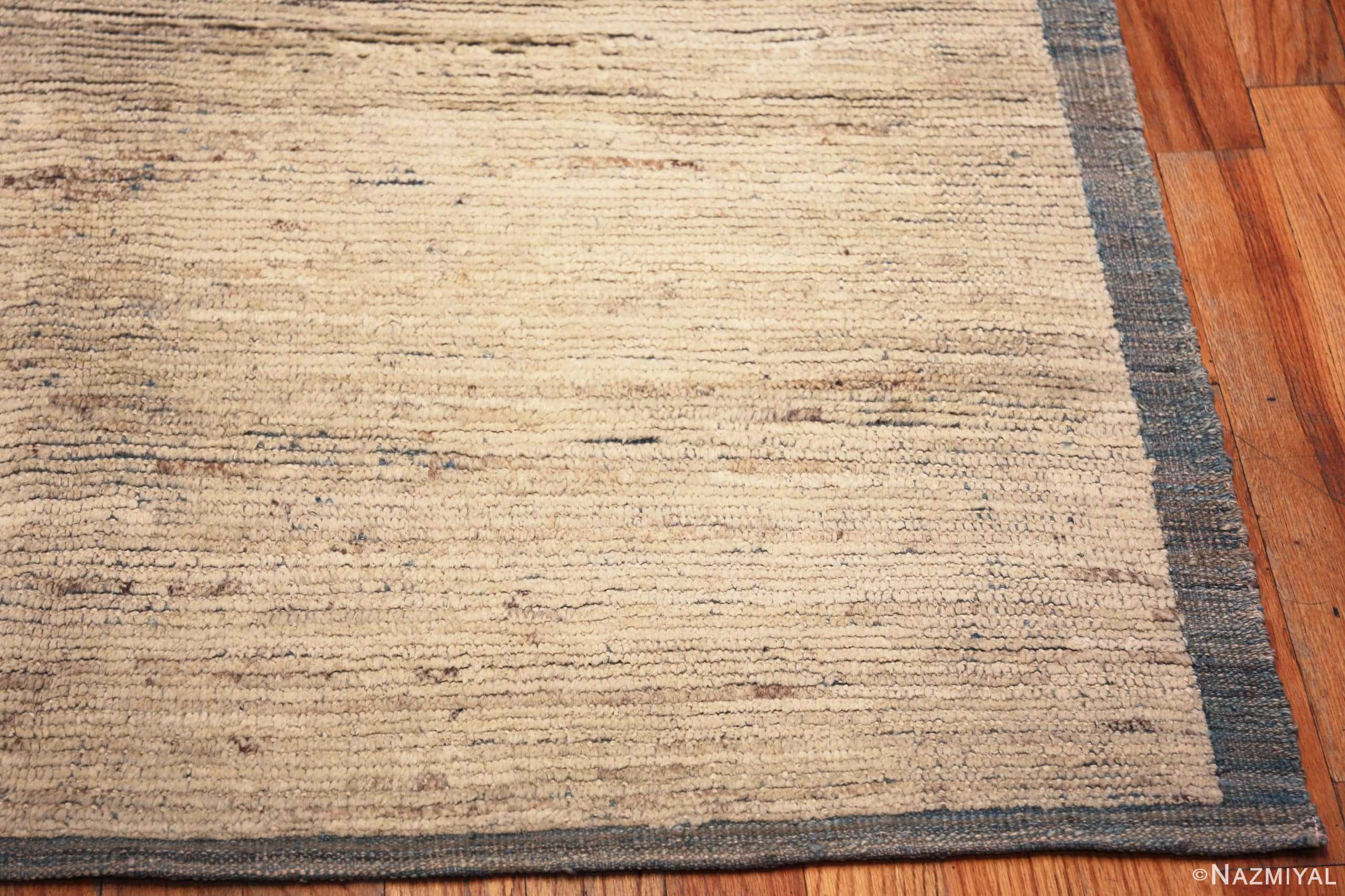 Detailed Of Room Size Cream Modern Distressed Rug 60939 by Nazmiyal Antique Rugs