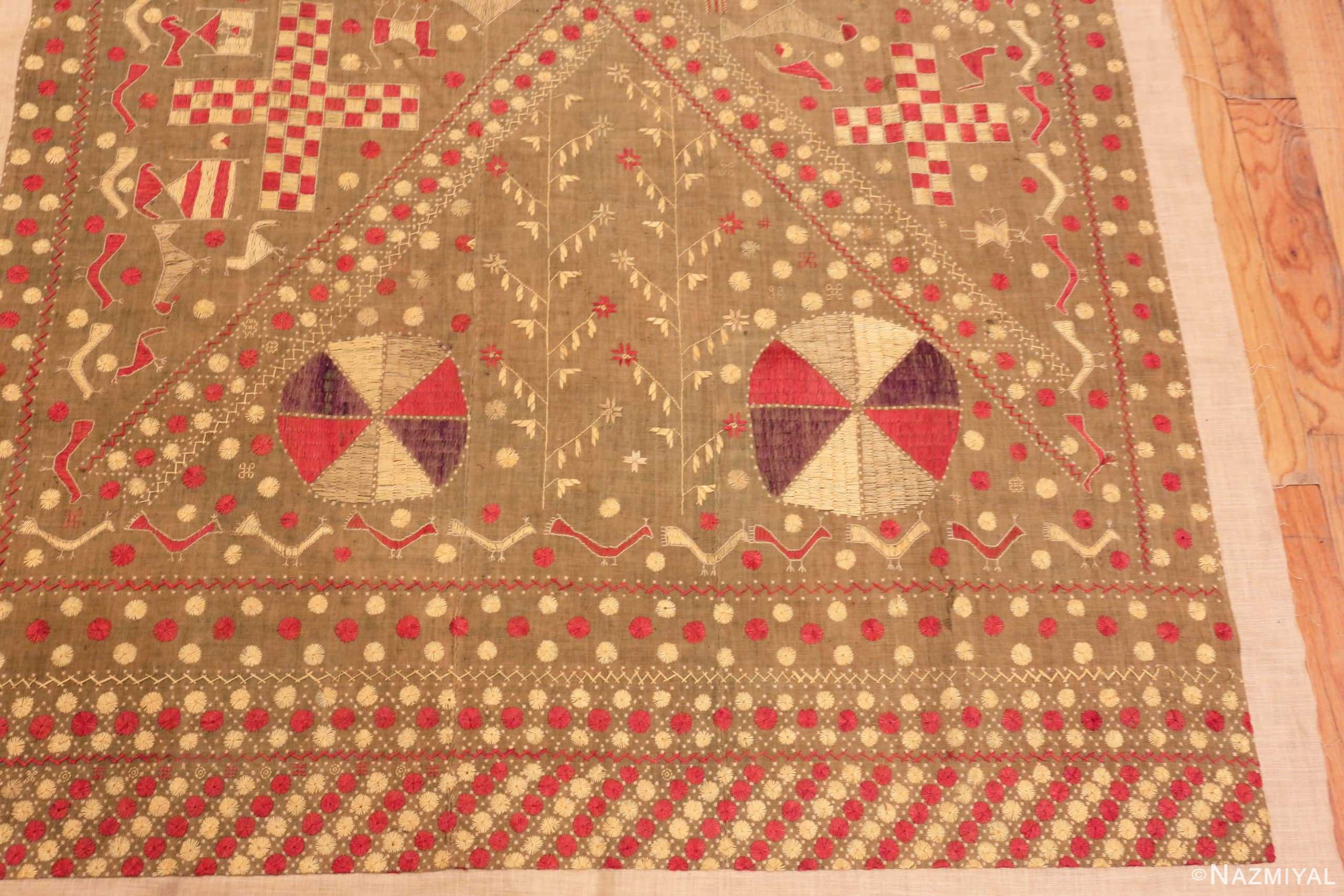 Details Of Antique Silk Indian Embroidery 71330 by Nazmiyal Antique Rugs