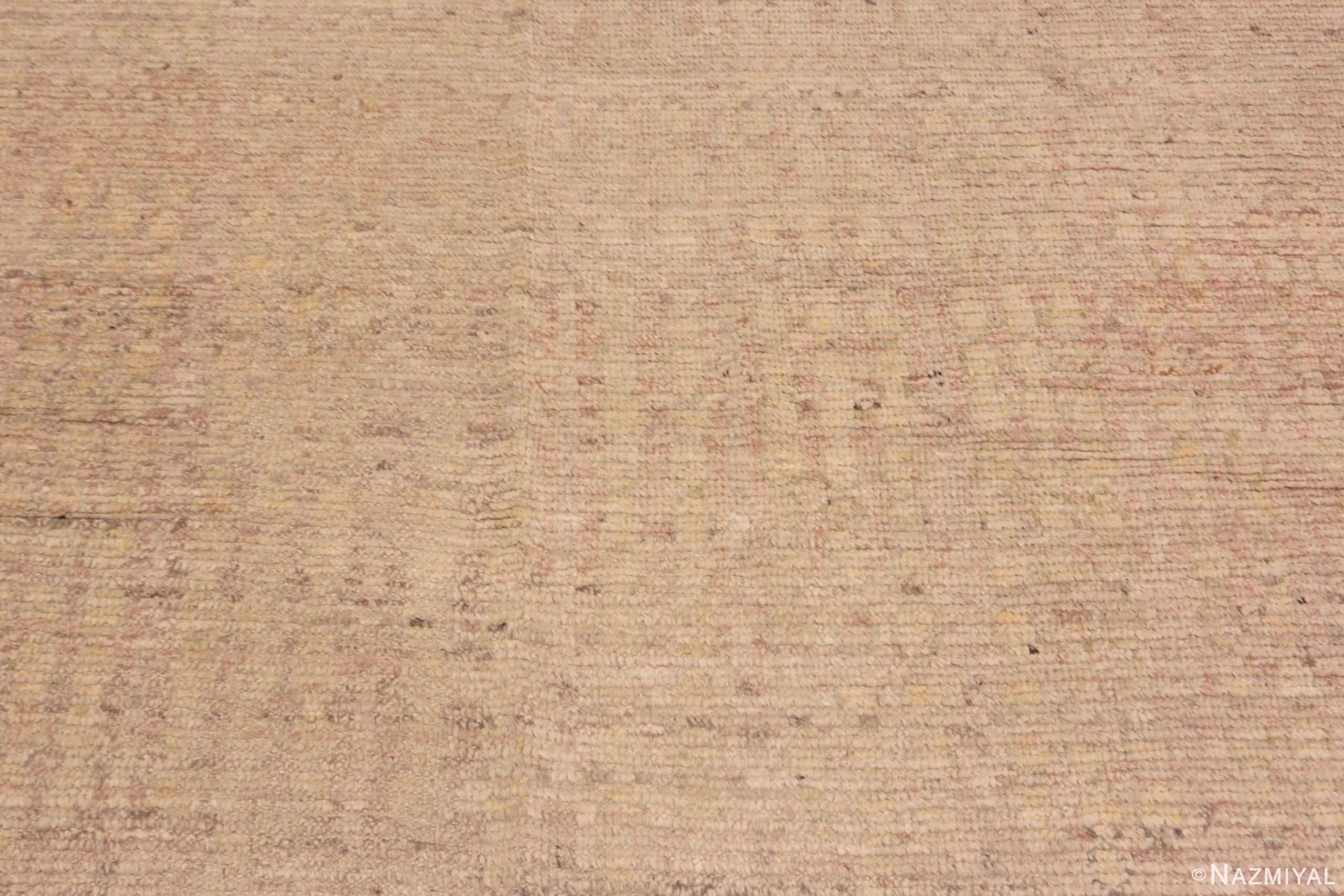 Texture Of Cream Color Oversized Modern Distressed Decorative Rug 60945 by Nazmiyal Antique Rugs