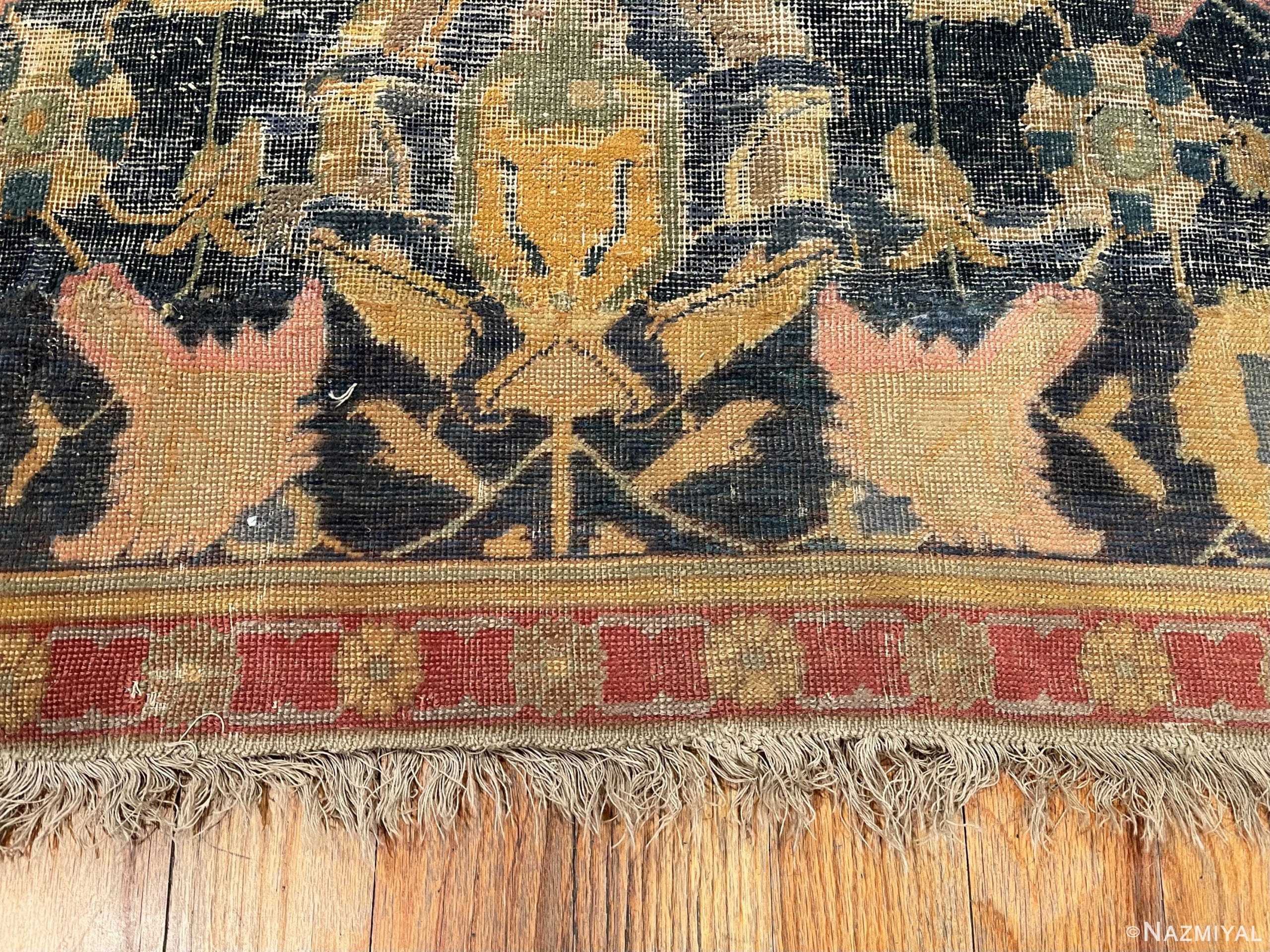 Border Of Rare 17th Century Large Antique Persian Isfahan Rug 70804 by Nazmiyal Antique Rugs