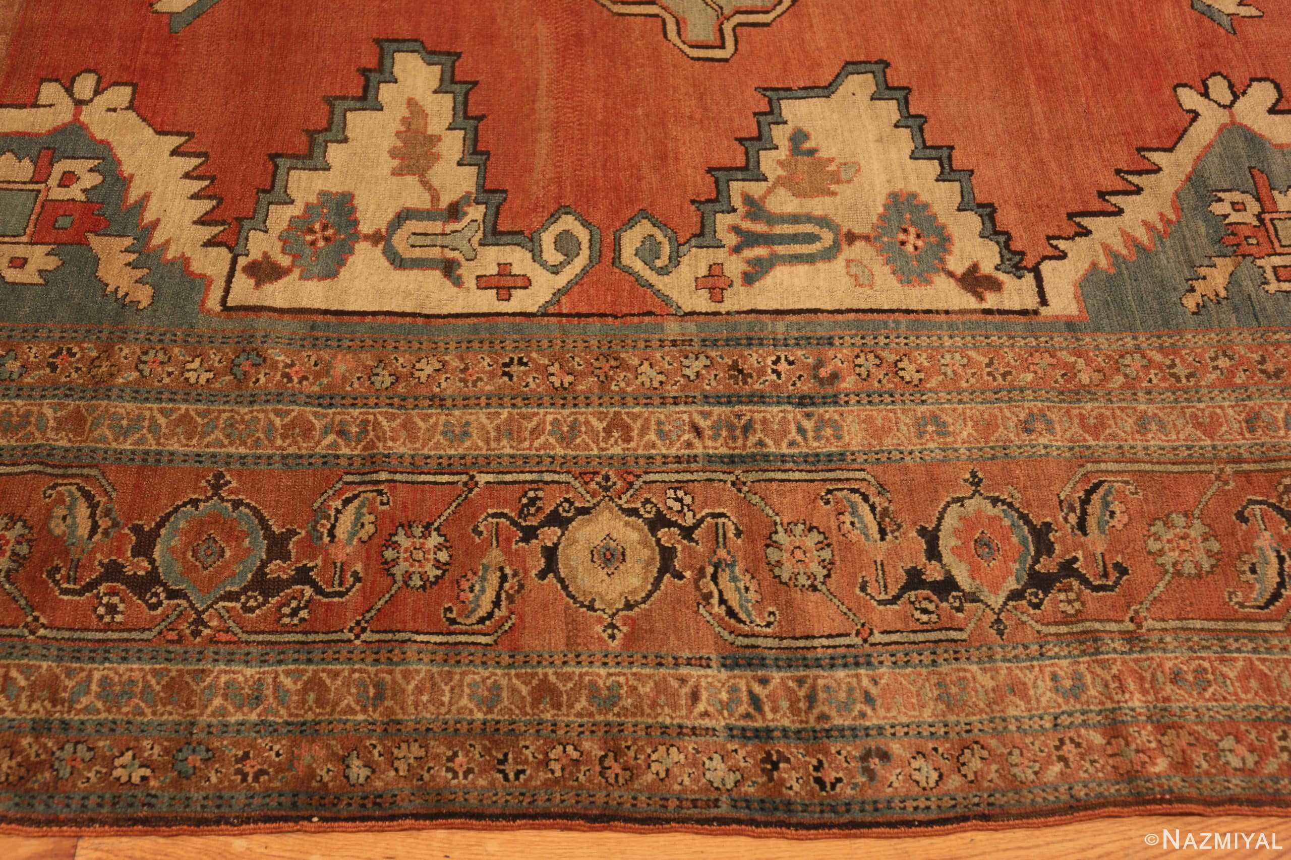 Border Of Room Size Antique Persian Serapi Rug 71416 by Nazmiyal Antique Rugs