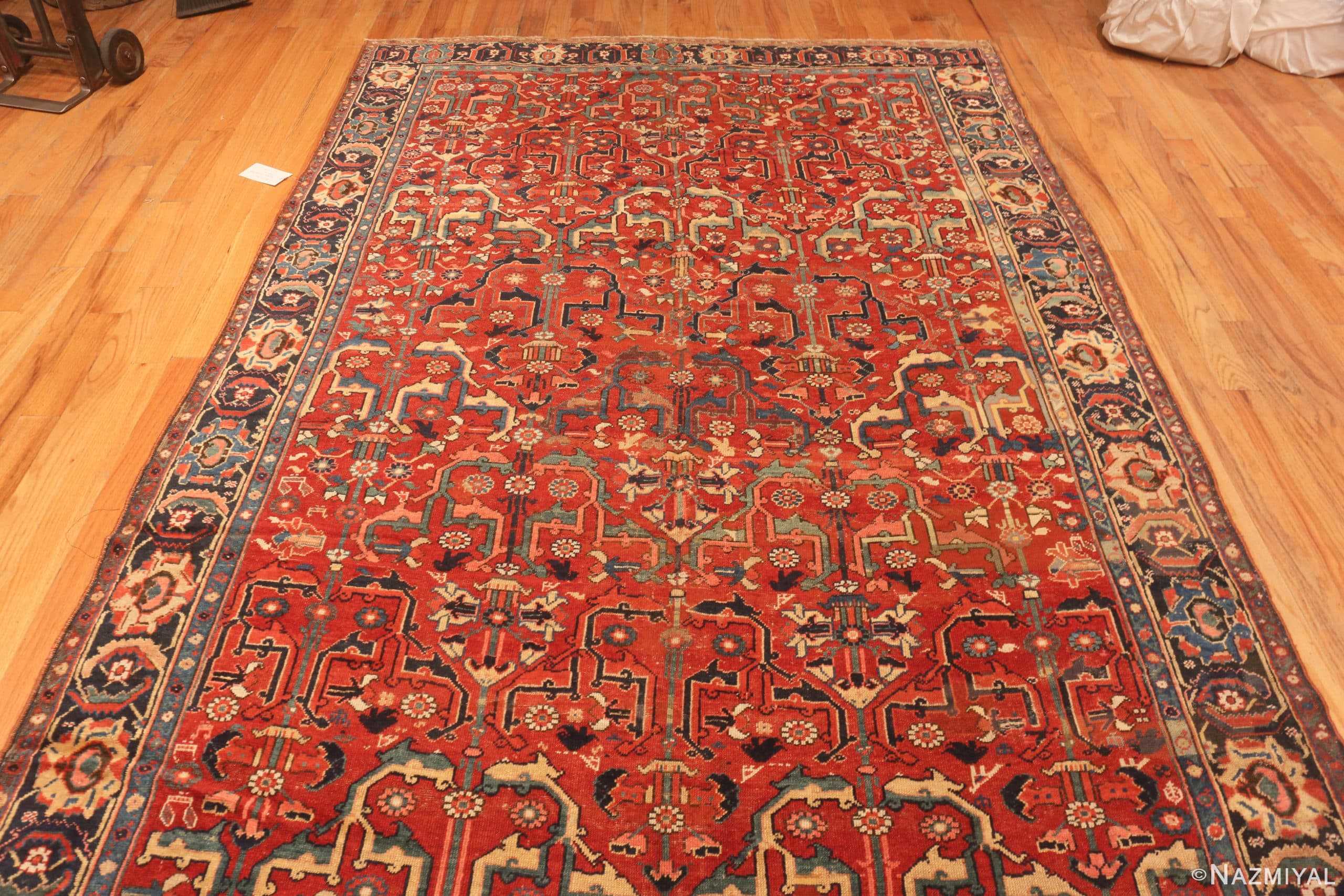 Detail Of Antique North West Persian Wide Hallway Gallery Rug 71176 by Nazmiyal Antique Rugs