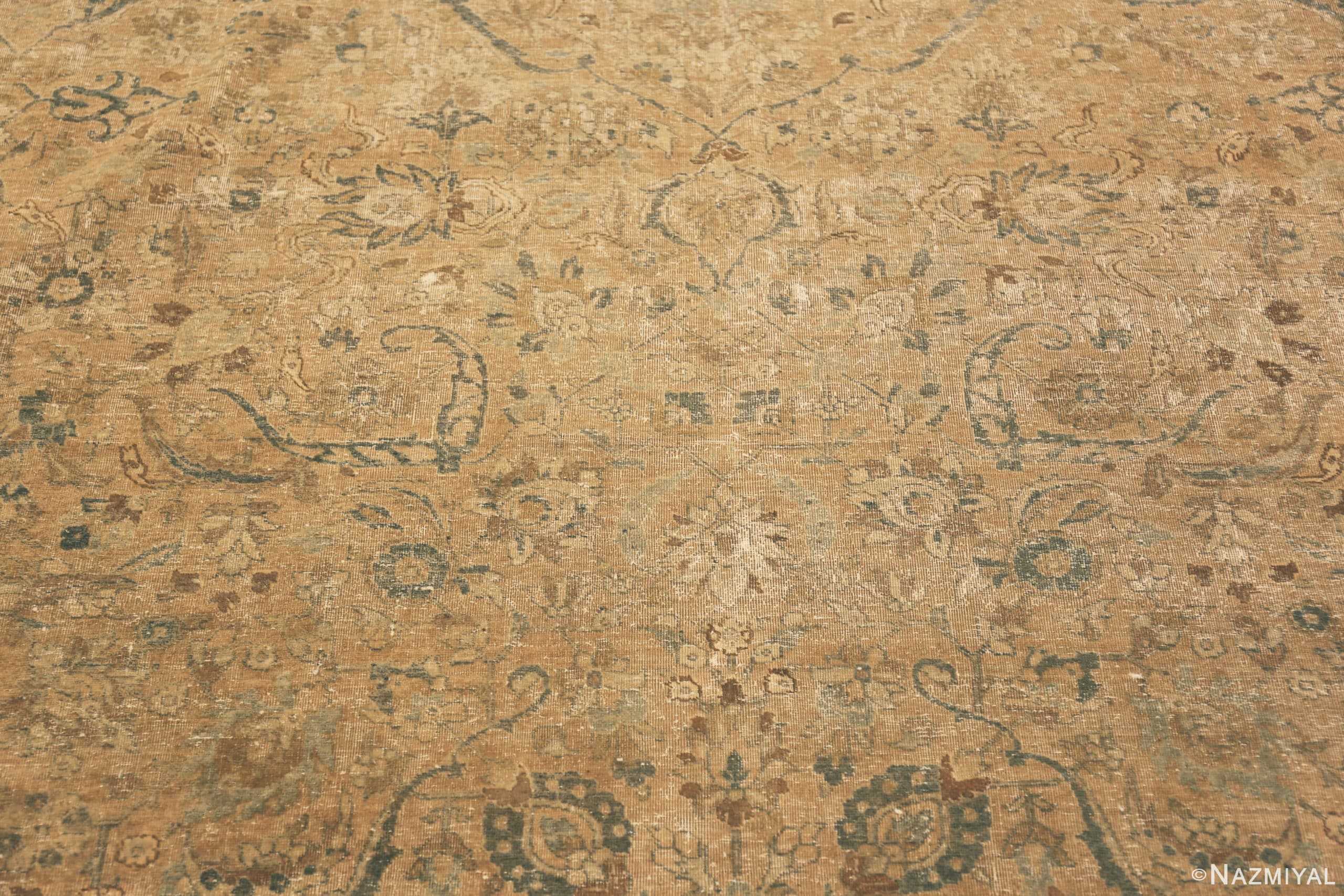 Detail Of Antique Persian Floral Tabriz Rug 70956 by Nazmiyal Antique Rugs