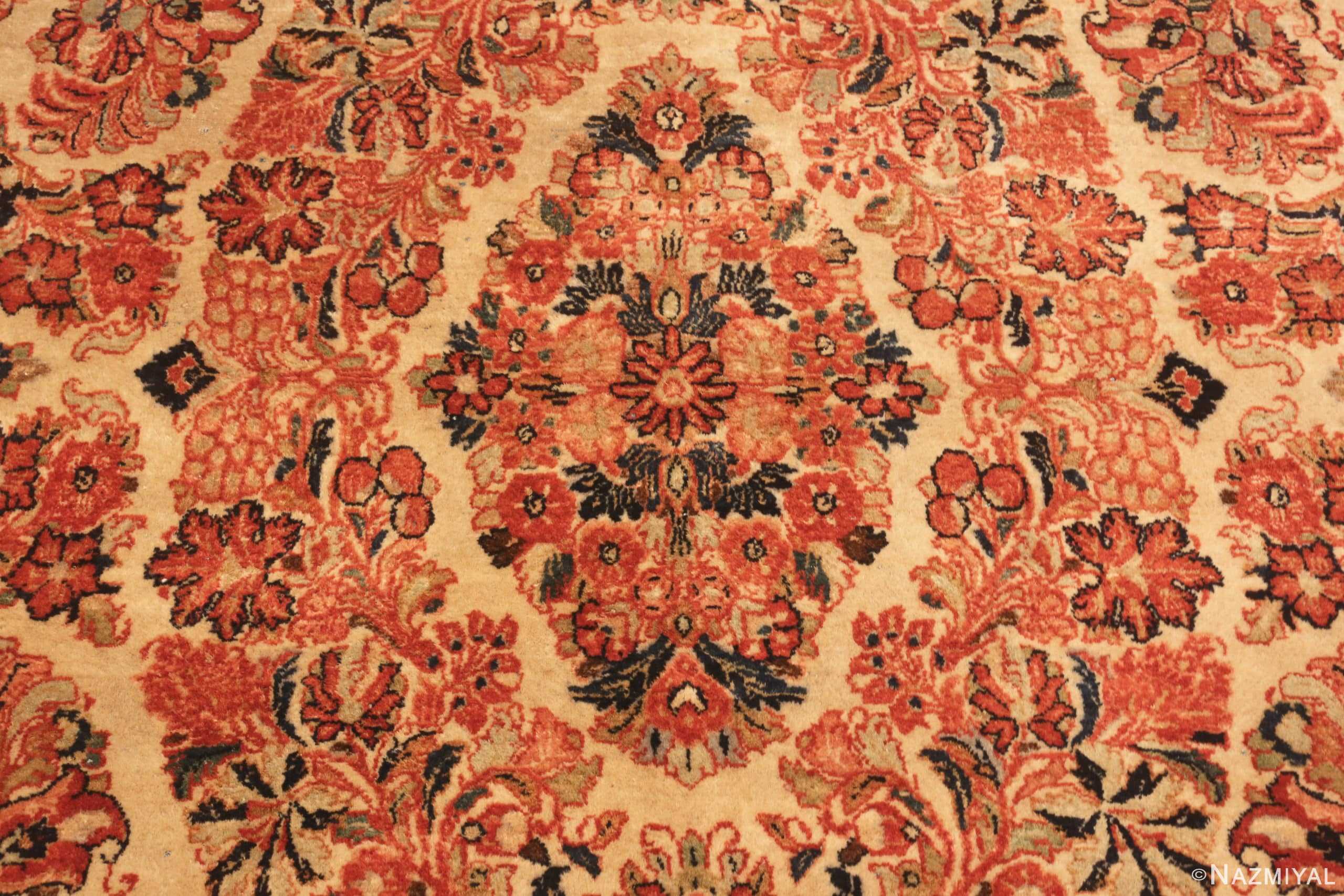 Details Of Antique Persian Sarouk Medallion Area Rug 70815 by Nazmiyal Antique Rugs