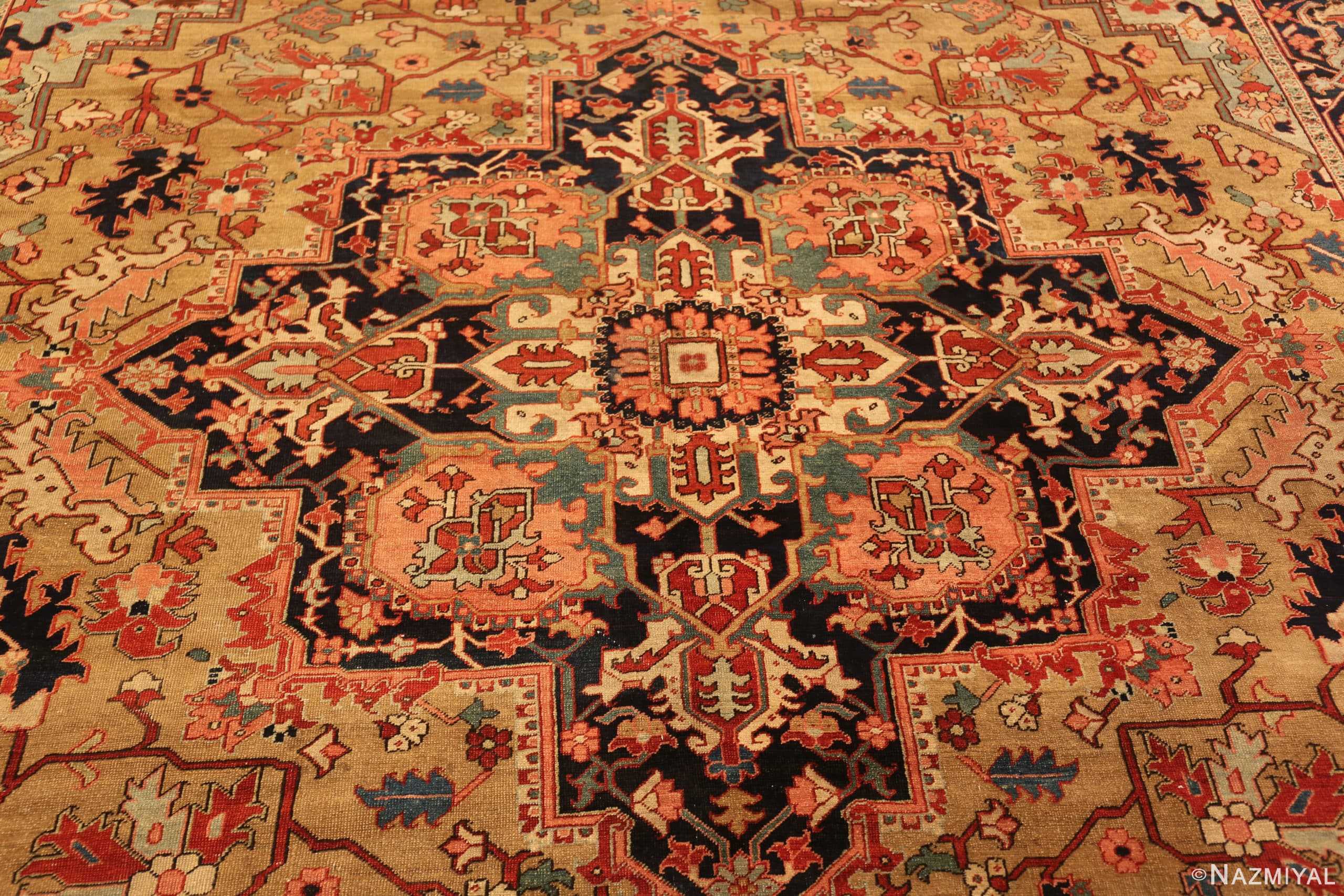 Details Of Antique Persian Serapi Area Rug 71370 by Nazmiyal Antique Rugs