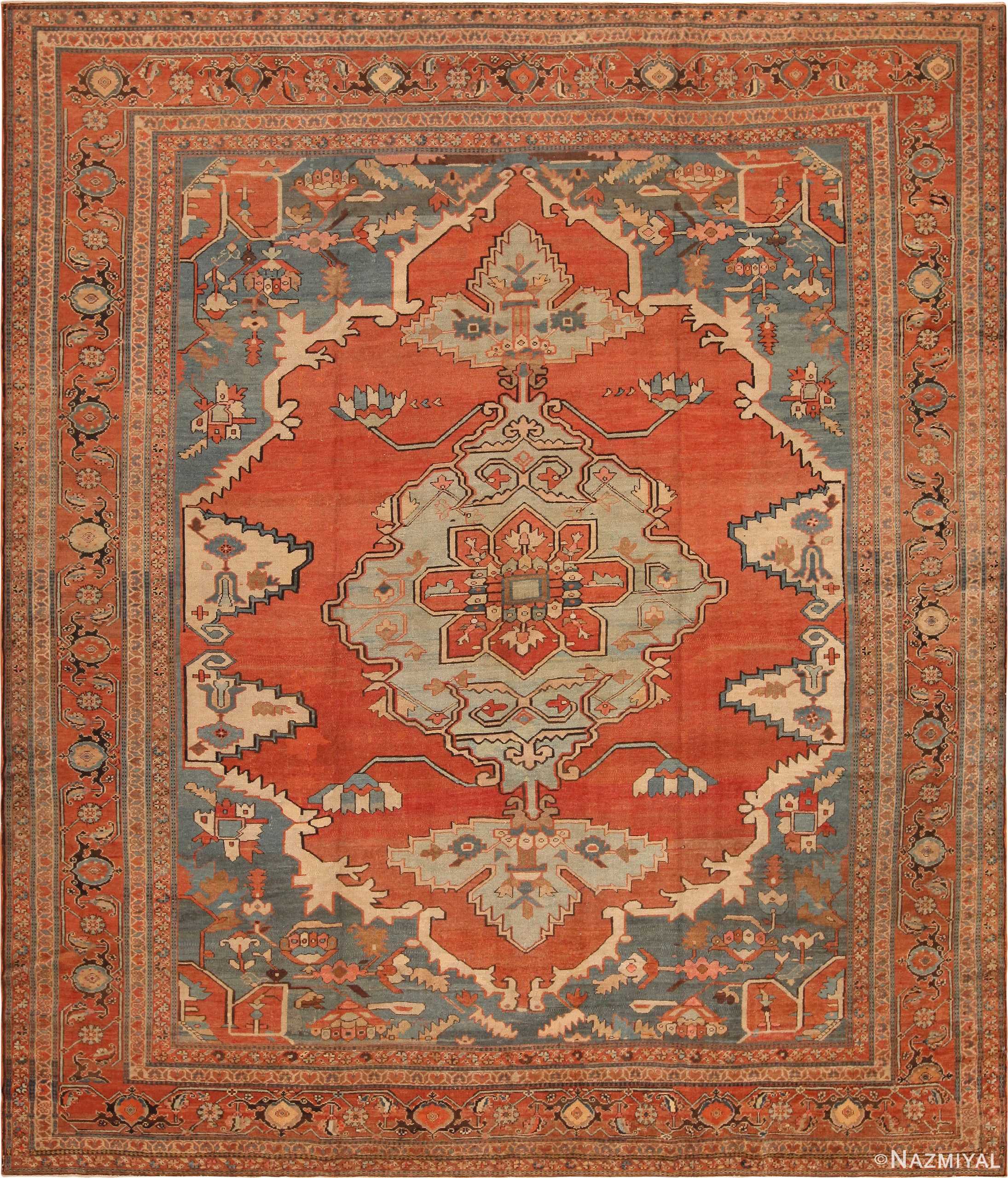 Room Size Antique Persian Serapi Rug 71416 by Nazmiyal Antique Rugs