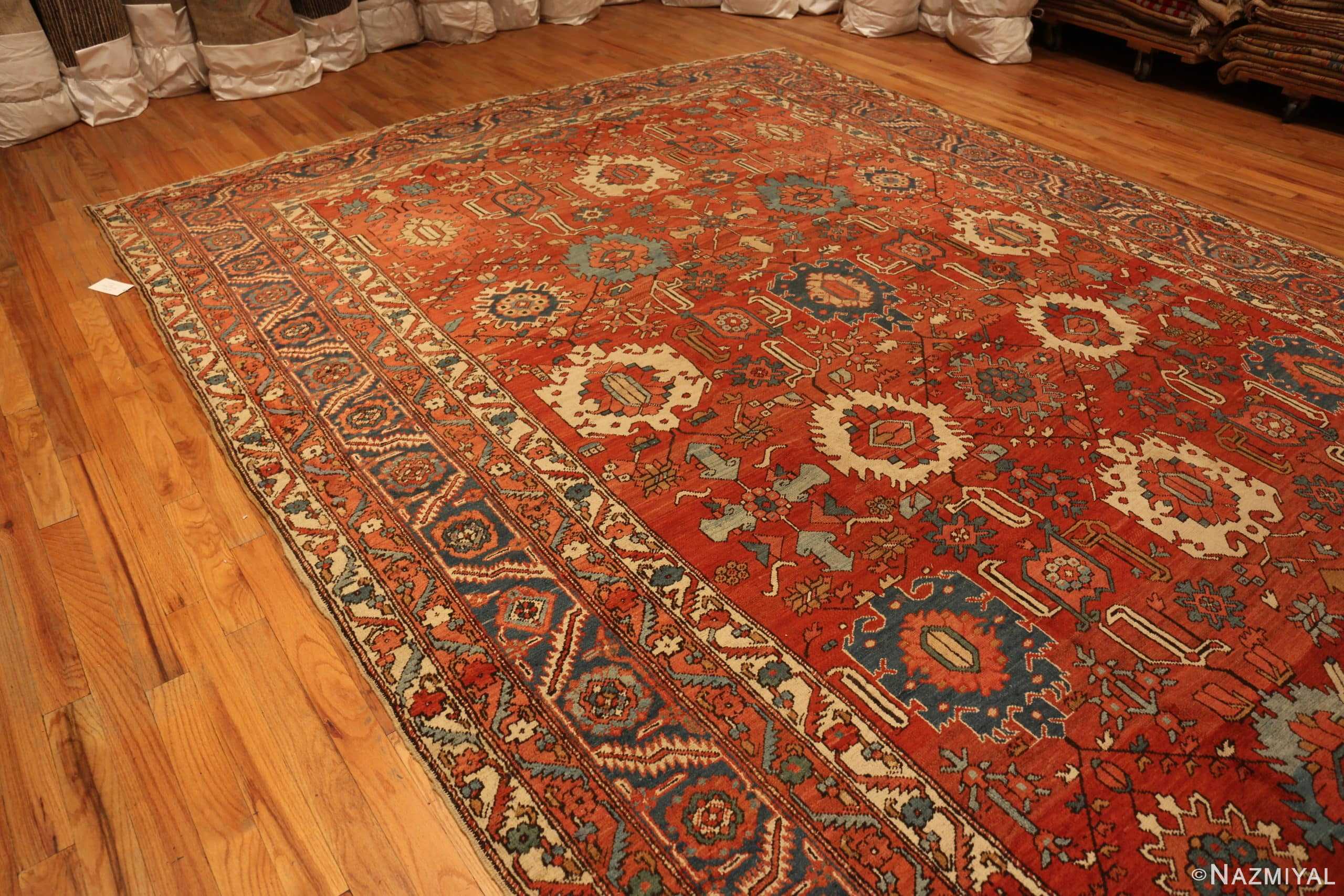 Side Of Antique Persian Heriz Rug 71419 by Nazmiyal Antique Rugs