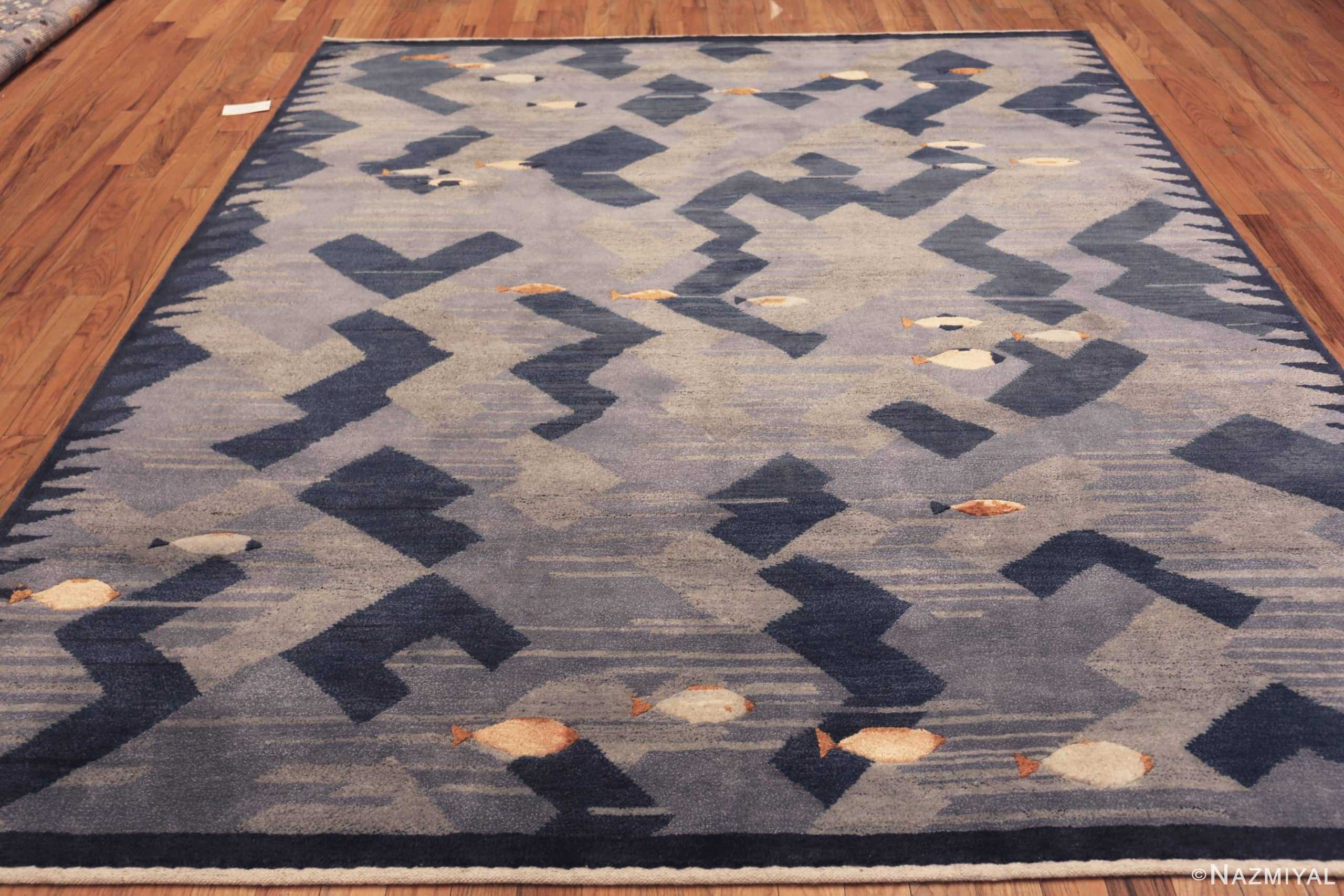 Whole View Of Fish Design Modern Swedish Inspired Rug 60991 by Nazmiyal Antique Rugs