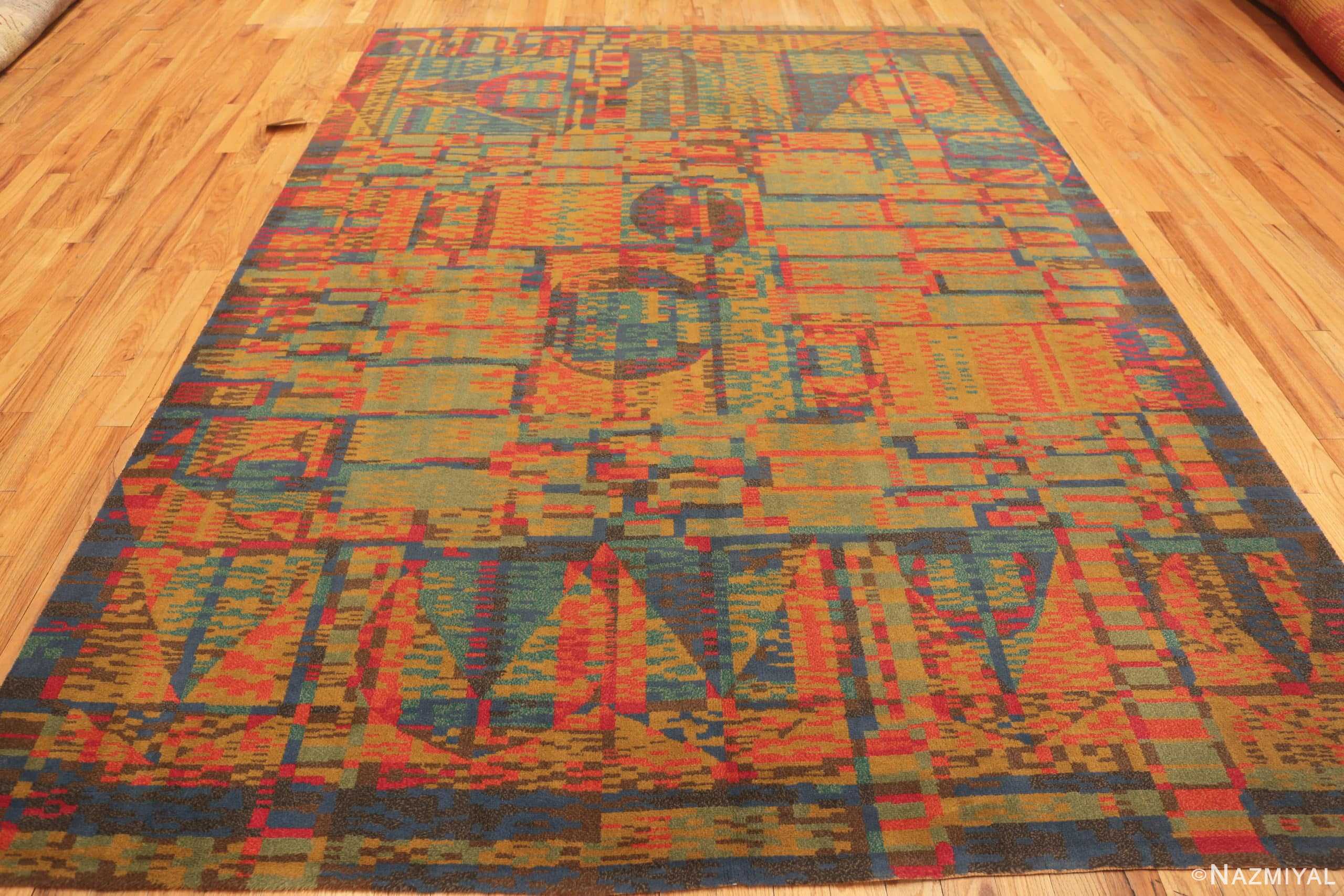 Whole View Of Vintage Scandinavian Swedish Rug 71444 by Nazmiyal Antique Rugs