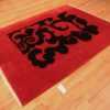 Side Of Vintage Red And Black Pablo Picasso Design Rug 71452 by Nazmiyal Antique Rugs